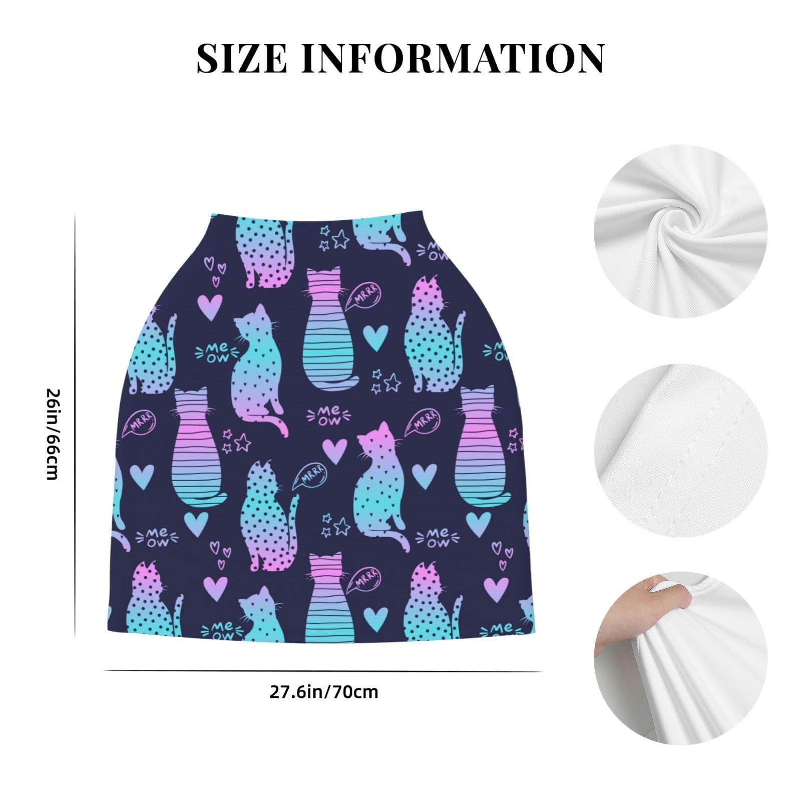 Neon Cats Baby Car Seat Cover & Nursing Canopy - Breathable Infant Stroller Cover for Newborns & Toddlers | Perfect Baby Shower Gift for Breastfeeding Moms (Home & Travel Use)