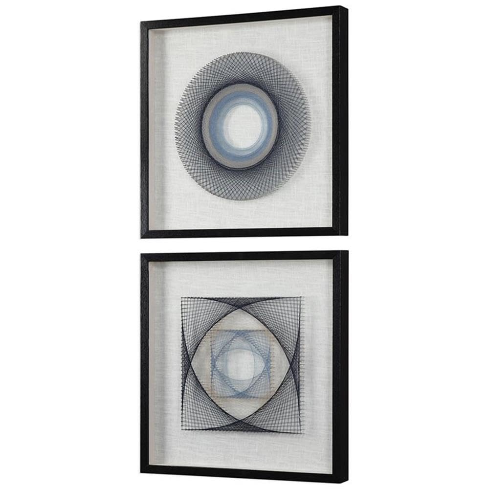 BOWERY HILL Modern 2-Piece Geometric String Wall Art Set - Abstract Home Decor for Living Room, Bedroom & Office Wall Decorations