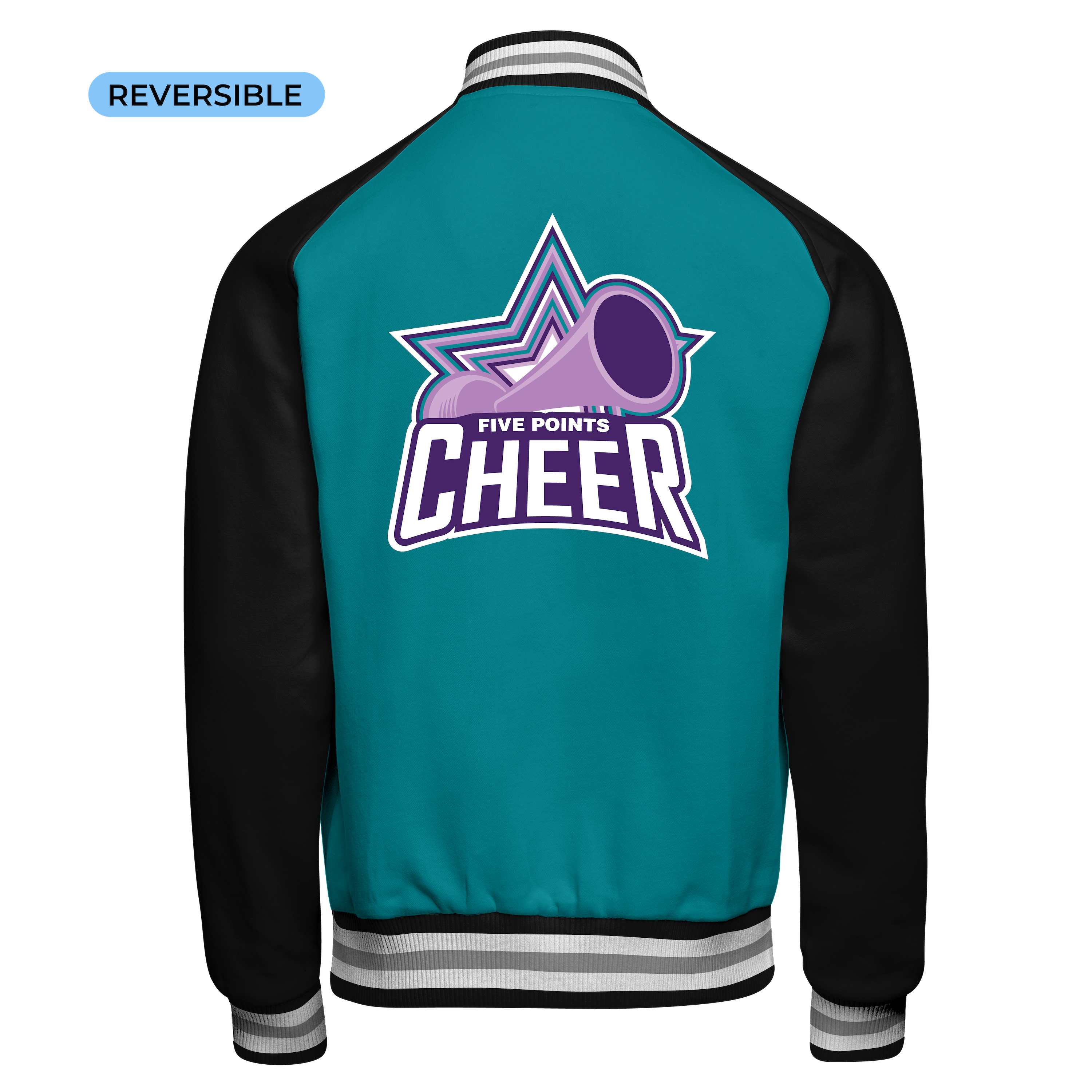 Reversible Varsity Jacket for Men & Women - Cotton Fleece & Waterproof Nylon Snap Closure - Stylish Unisex Outerwear for Casual Wear, Sports, and Outdoor Activities