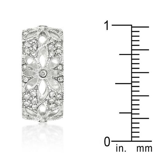Elegant Crystal Floral Filigree Wedding Band Ring for Women - Vintage Inspired Bridal Jewelry for Engagement, Anniversary & Special Occasions