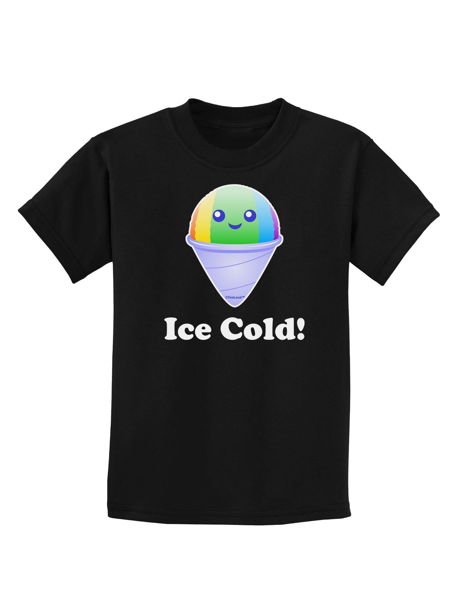 TooLoud Cute Shaved Ice Graphic Dark T-Shirt for Kids - Fun Summer Outfit for Playdates & Beach Days