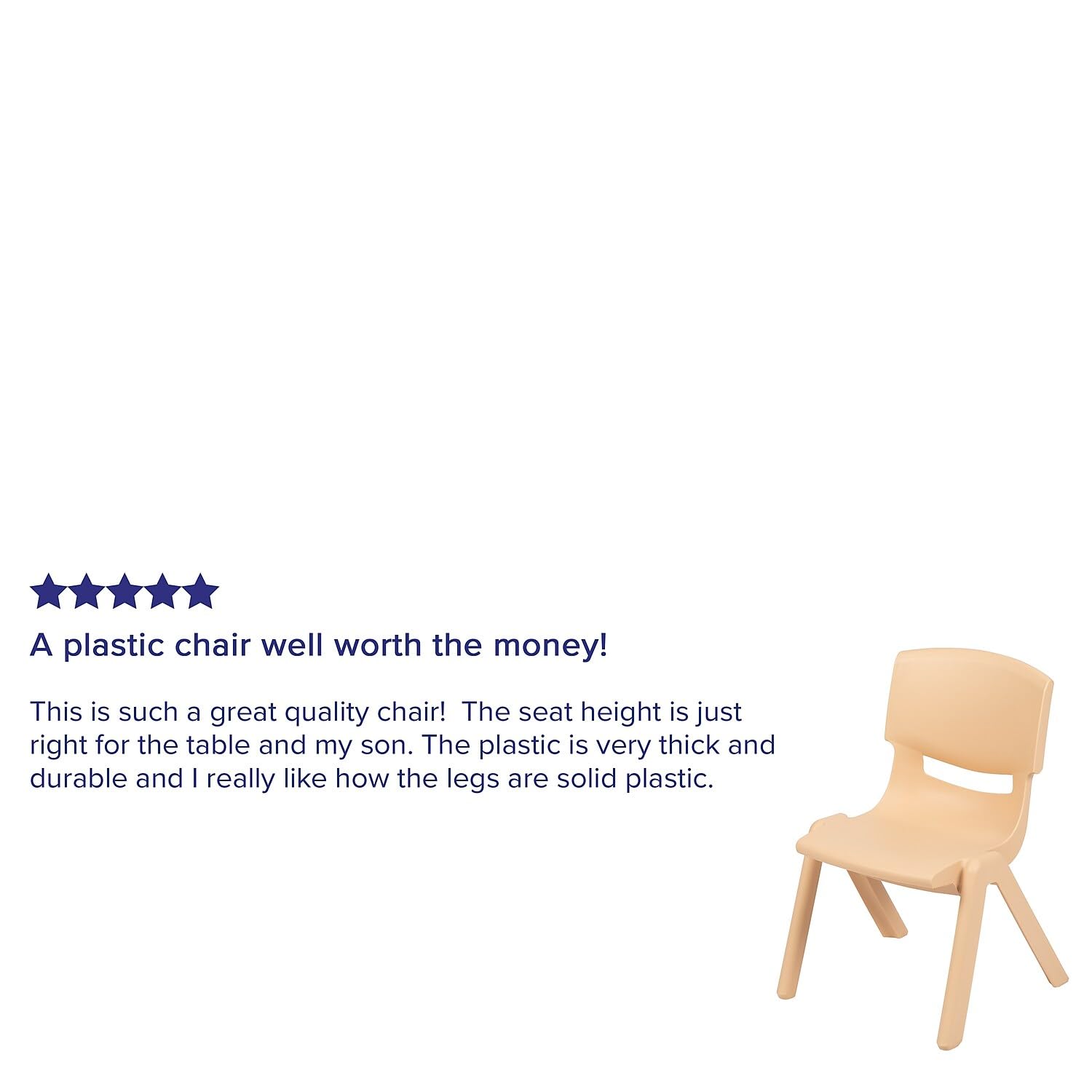 Flash Furniture Whitney 10-Pack Natural Plastic Stackable School Chairs - 10.5