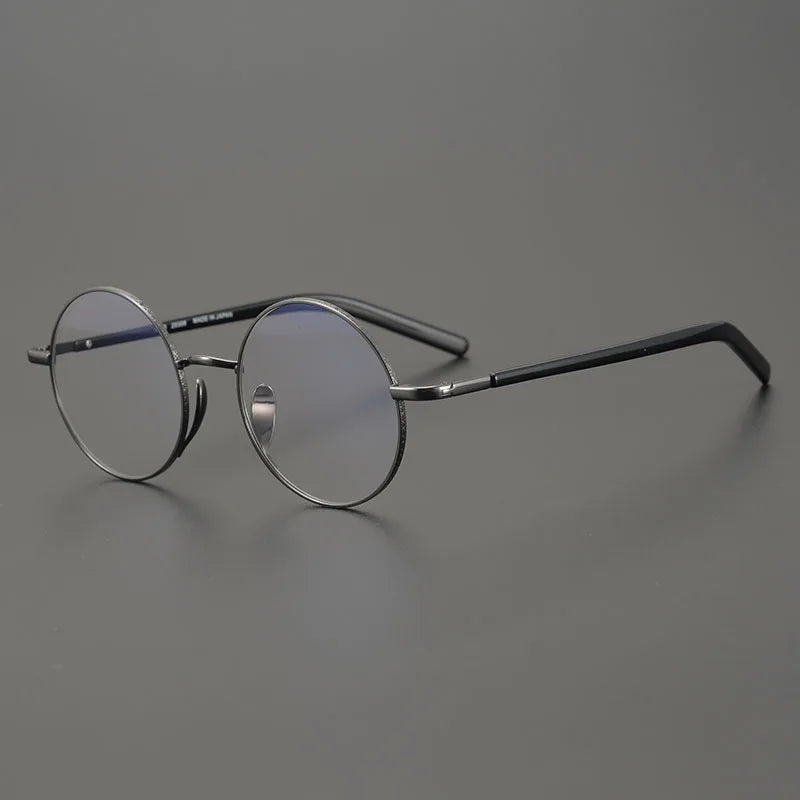 Aimee Unisex Full Rim Round Titanium Eyeglasses Frame 2085 - Lightweight Durable Glasses for Men & Women - Perfect for Reading, Work, and Daily Wear