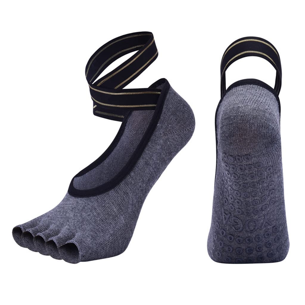 Non-Slip Toeless Yoga Socks for Women - Grippy Pilates & Barre Dance Socks with Adjustable Straps (US 4.5-8.5) | Perfect for Yoga, Gym Workouts & Dance Classes