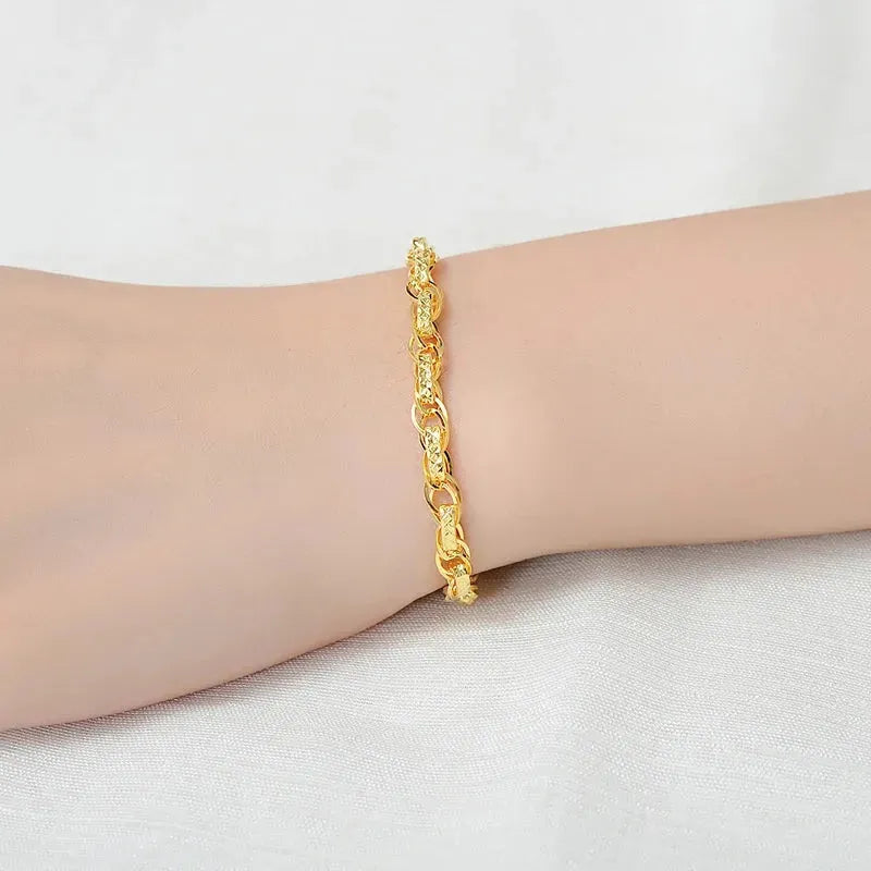 24K Pure Gold Bracelet for Women - 999 Solid Real Gold Bangle, Simple & Elegant Hollow Design, Luxury Classic Jewelry Gift for Anniversary, Birthday, Valentine's Day | Perfect for Parties, Weddings & Special Occasions