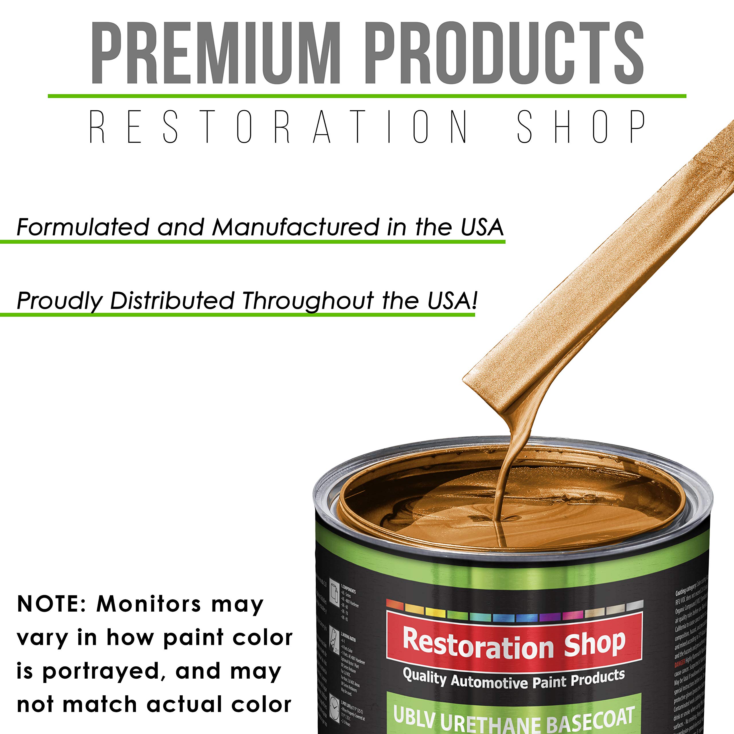 Sunburst Orange Metallic Low VOC Urethane Basecoat Auto Paint (1 Quart) - Professional High Gloss Automotive Refinish Coating for Cars & Trucks - Perfect for Vehicle Restoration & Custom Paint Jobs