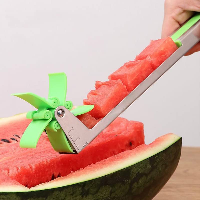 Stainless Steel Watermelon Slicer & Corer Tool - Easy Melon Cutter for Perfect Cubes & Wedges - Kitchen Gadget for Fruit Salad, BBQ Parties & Summer Refreshments