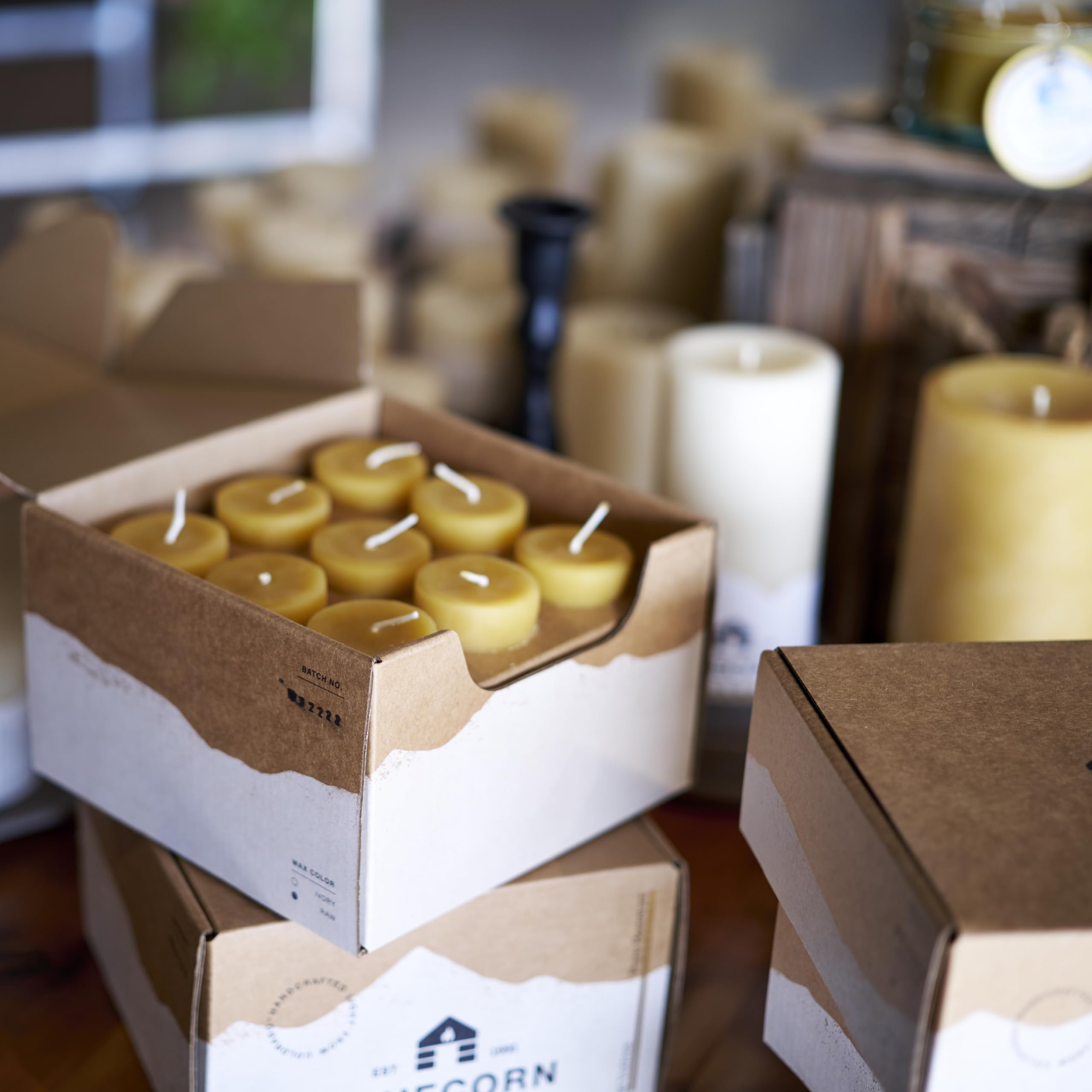 Bluecorn 100% Pure Beeswax Votive Candles - 36 Pack Natural Yellow Beeswax Candles | Long Lasting 12+ Hour Burn | Handmade in USA | Soy & Paraffin Free | Perfect for Home Decor, Weddings, Spa Relaxation & Aromatherapy