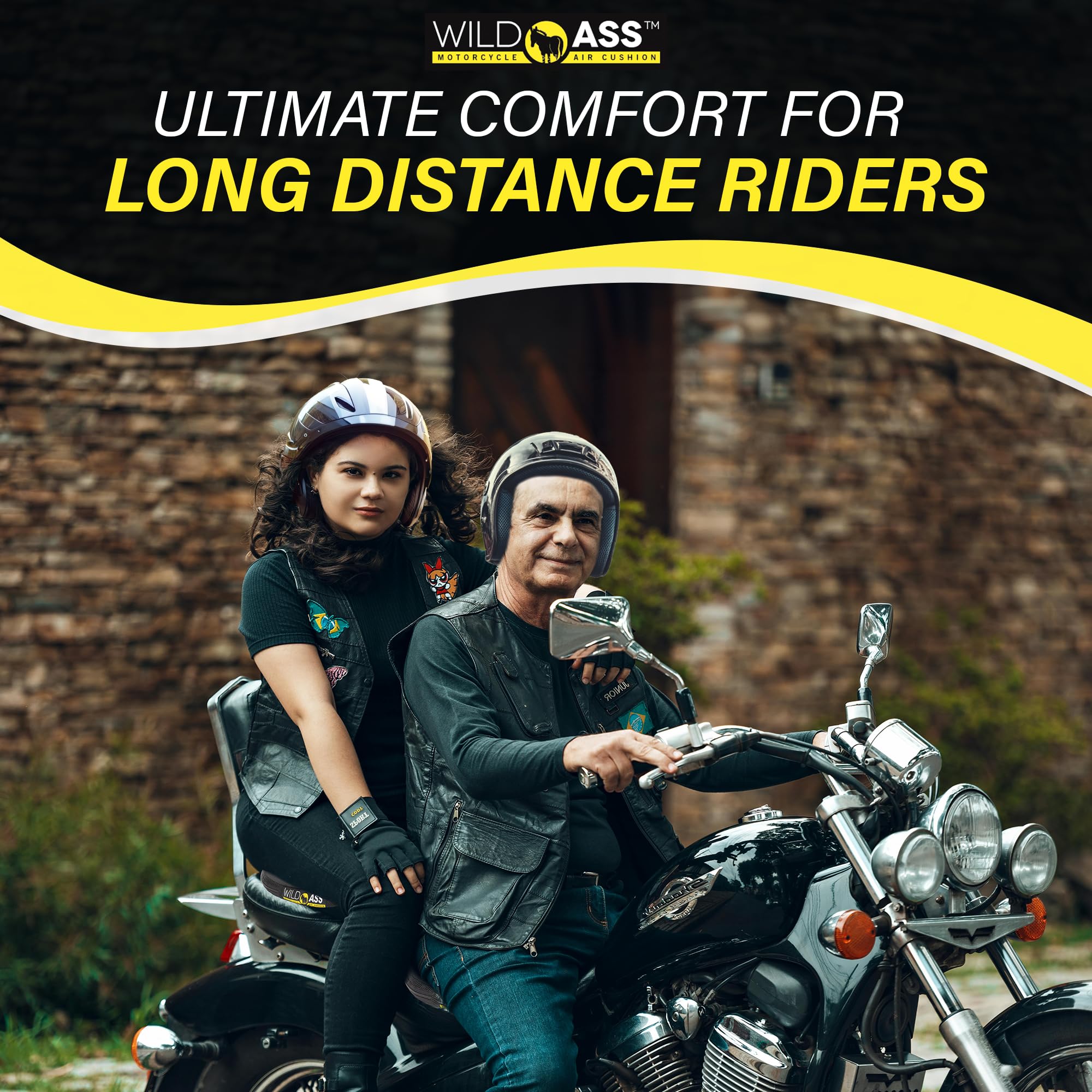 Motorcycle Air Gel Seat Cushion - Ergonomic Universal Fit with Adjustable Straps for Maximum Comfort & Pain Relief - Cooling Gel Pad for Long Rides - Perfect for Touring, Commuting & Adventure Riding - Black