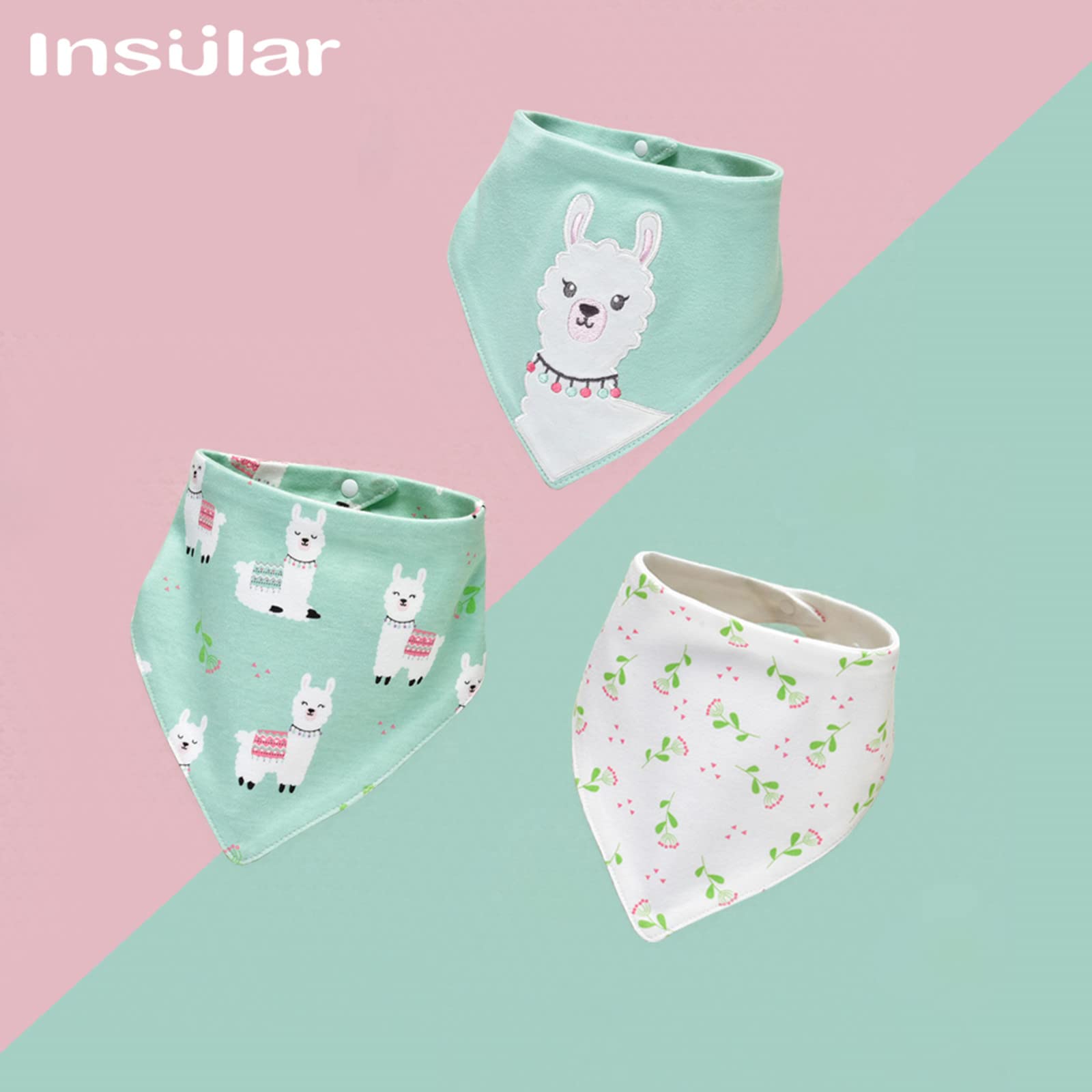 Insular Baby Bandana Drool Bibs - 100% Cotton Soft Unisex Bibs for Boys & Girls - Perfect for Teething, Drooling & Messy Feeding - Ideal for Daycare, Travel & Home Use