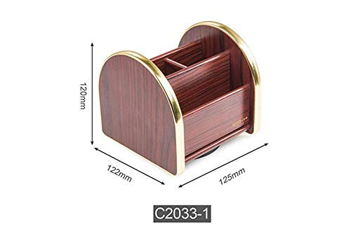 Rotating Wooden Desk Organizer - Multi-Functional Storage Box for Pens, Office Supplies & Stationery - Perfect for Home Office, Study Desk & Workspace Organization