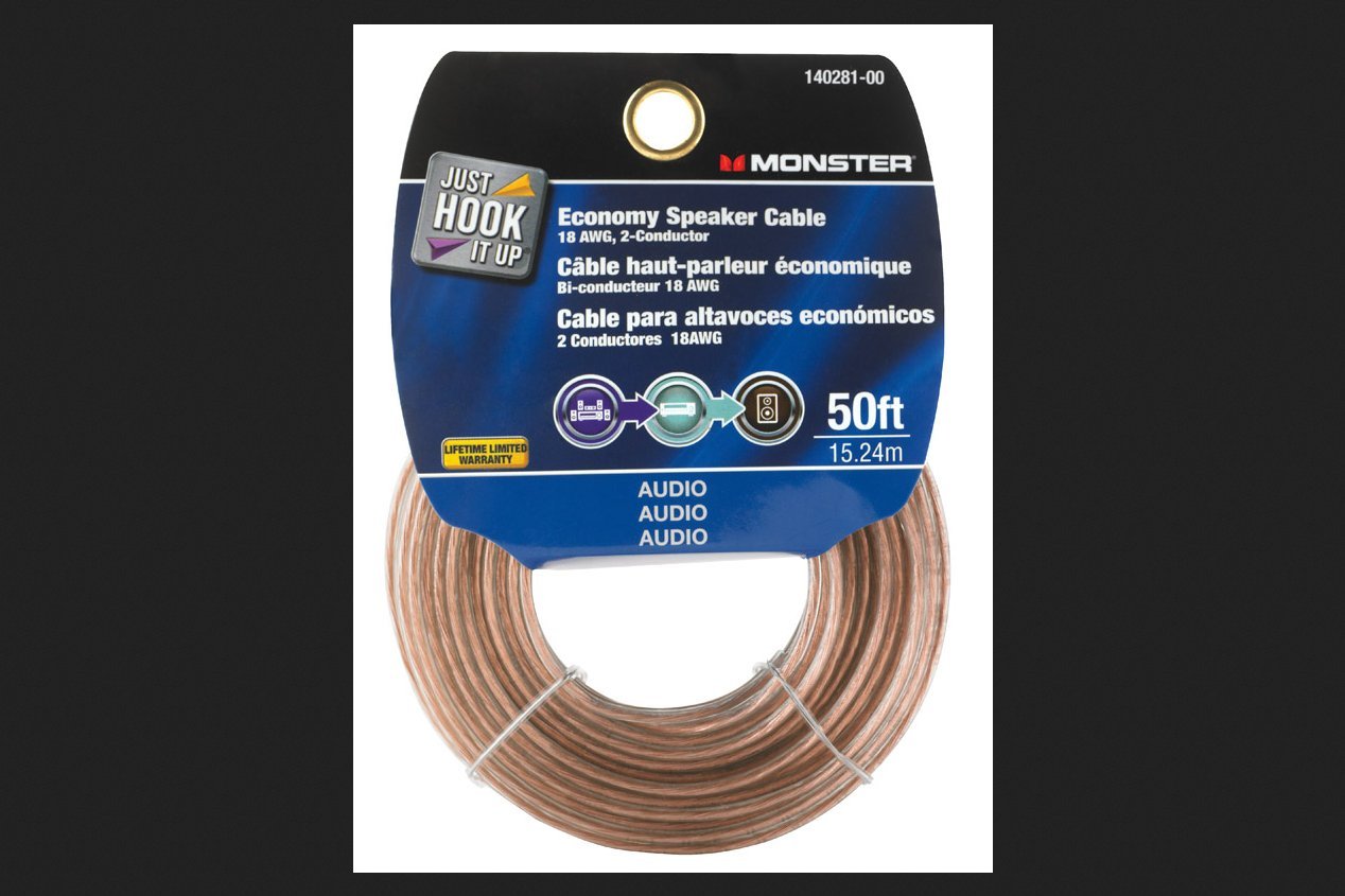 Monster Cable Speaker Wire - 50 Feet Economy Grade Audio Cable for Home Theater, Surround Sound, and Stereo Systems