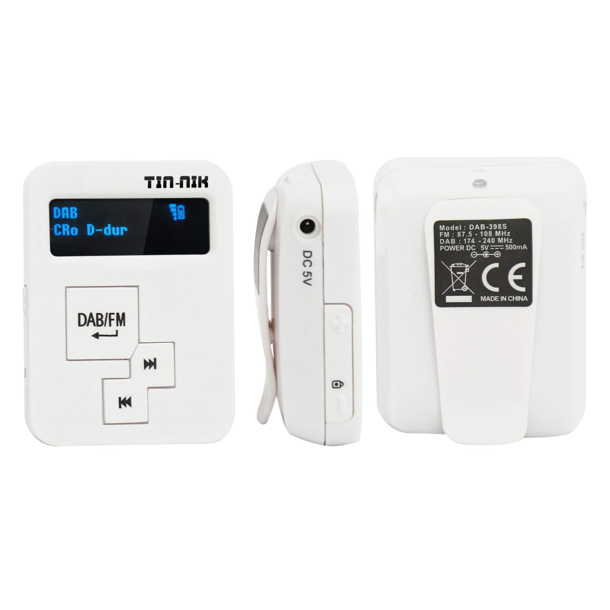 Portable DAB/DAB+/FM Digital Radio with Rechargeable Battery, OLED Display & Earphones - Compact Personal Radio for Sports, Running, Walking, Jogging, Cycling & Outdoor Activities | Perfect for Commuting, Travel & Emergency Use
