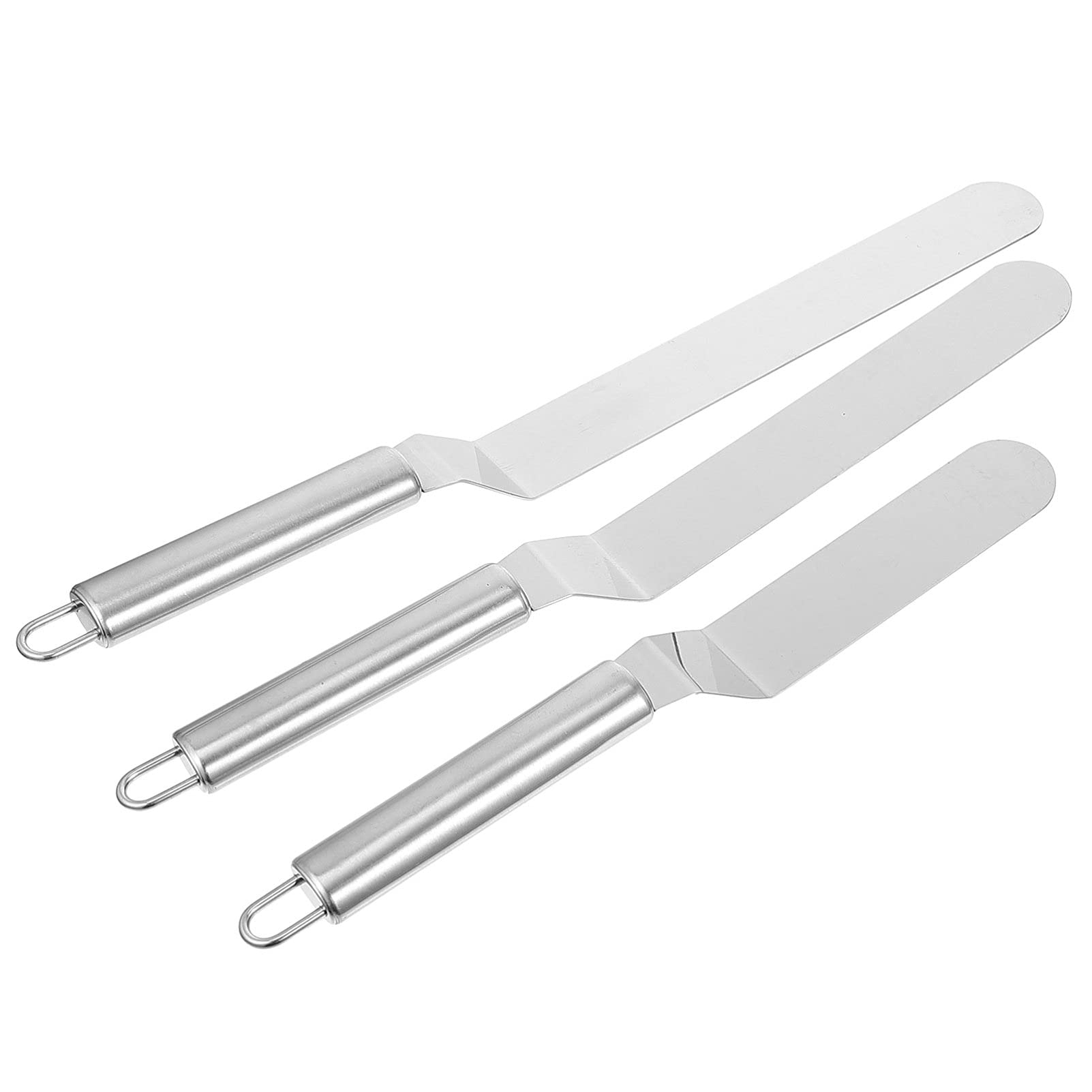 3-Piece Stainless Steel Spatula Set - Cake Icing Spatula, Cream Scraper & Kitchen Utensil for Baking, Cake Decorating & Pastry Making - Durable, Portable & Easy to Clean for Home & Professional Use