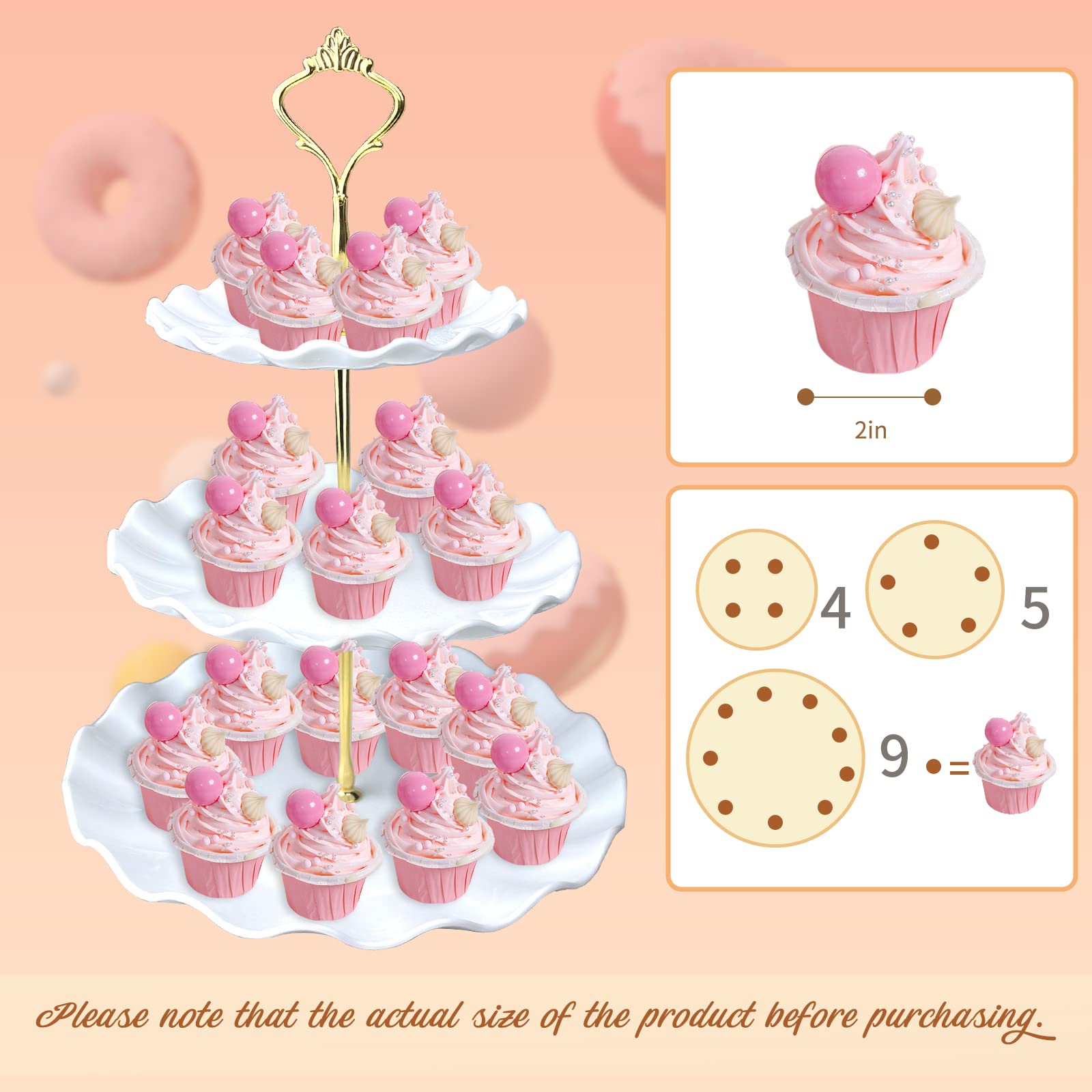 5-Tier Cake Stand Set for Wedding & Party - 2 Large 3-Tier Dessert Stands + 3 Appetizer Trays - Perfect for Baby Shower, Birthday, Tea Party & Home Decor (Wave Design) - Elegant Dessert Table Display for Special Occasions