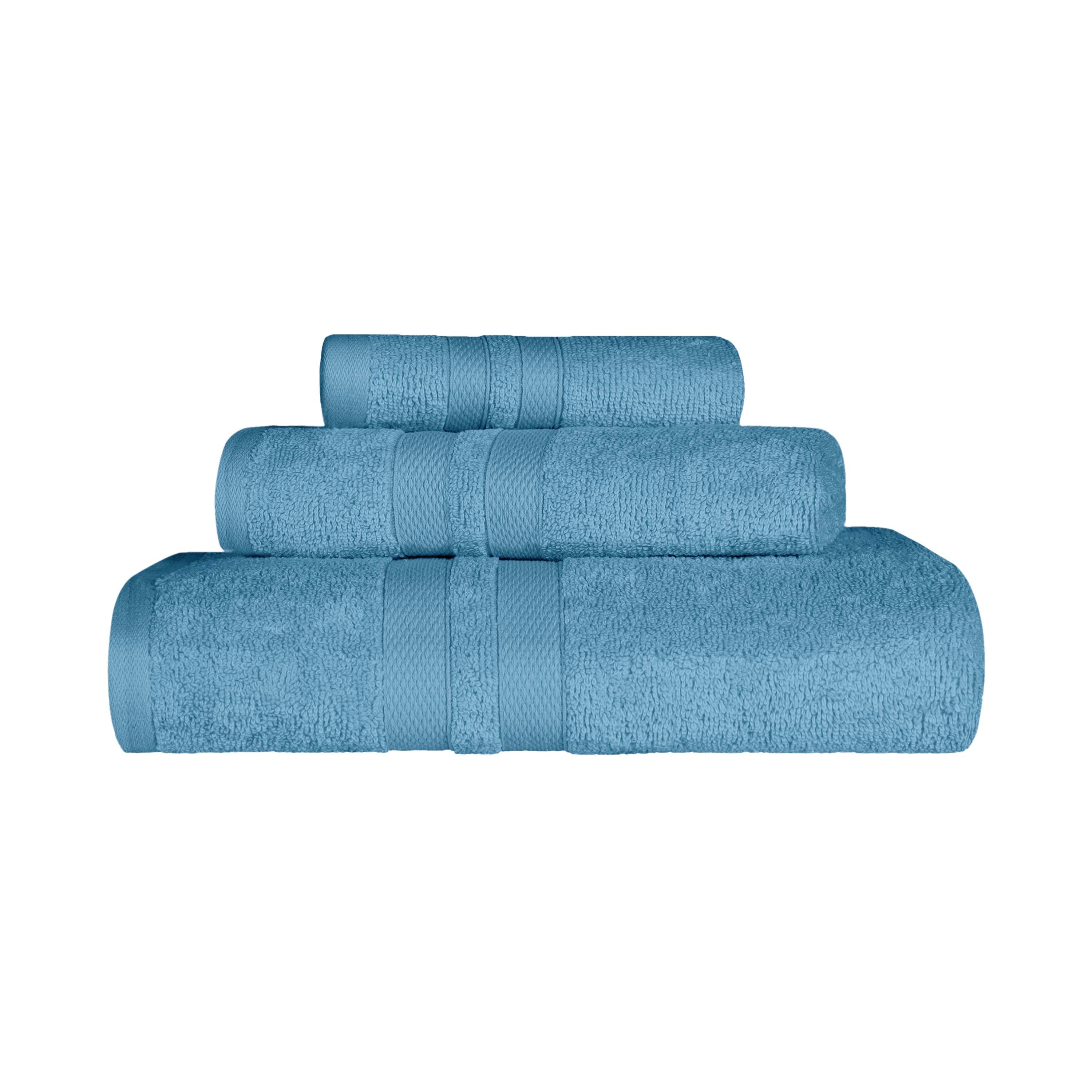 Ultra Soft Cotton Absorbent Bath Towel Set - 3 Piece Solid Color Towels for Bathroom, Spa & Gym | Quick-Drying & Plush for Everyday Use
