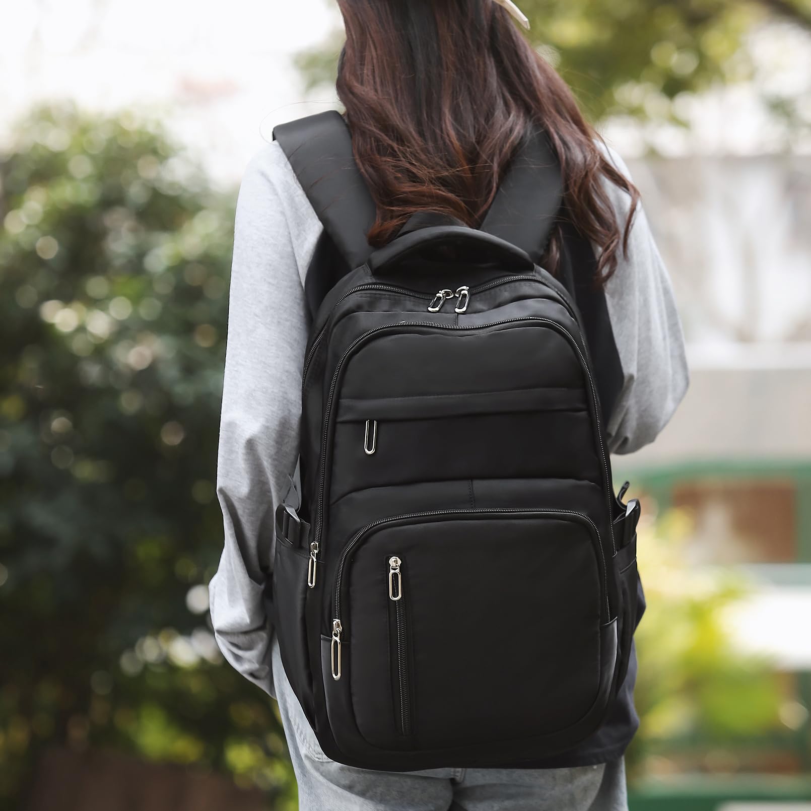 Stylish Lightweight Laptop Backpack for School & Travel - Black