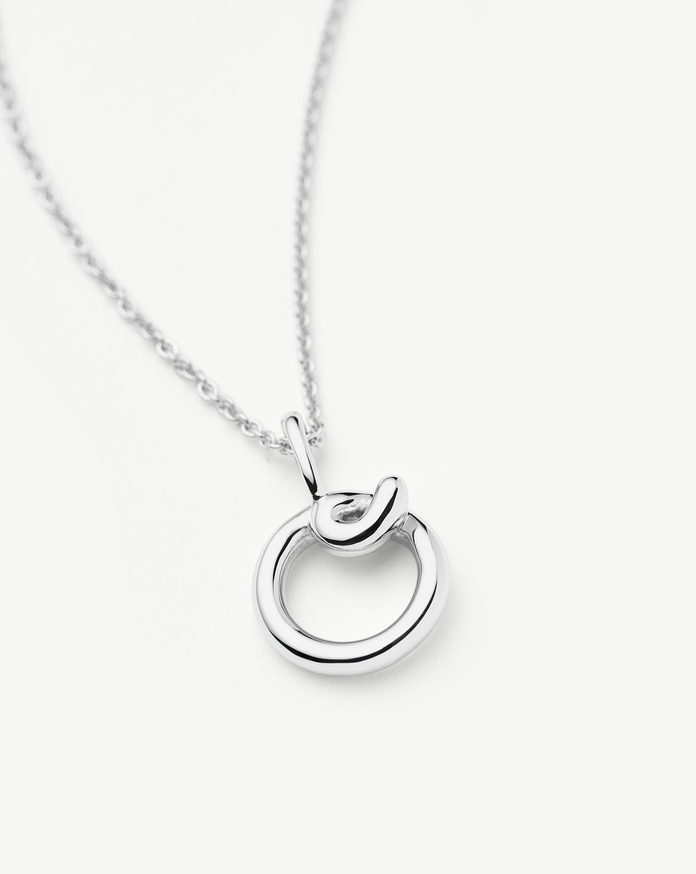 Curly Molten Mini Initial Necklace | Personalized Sterling Silver Jewelry for Women | Perfect Gift for Birthday, Anniversary & Valentine's Day