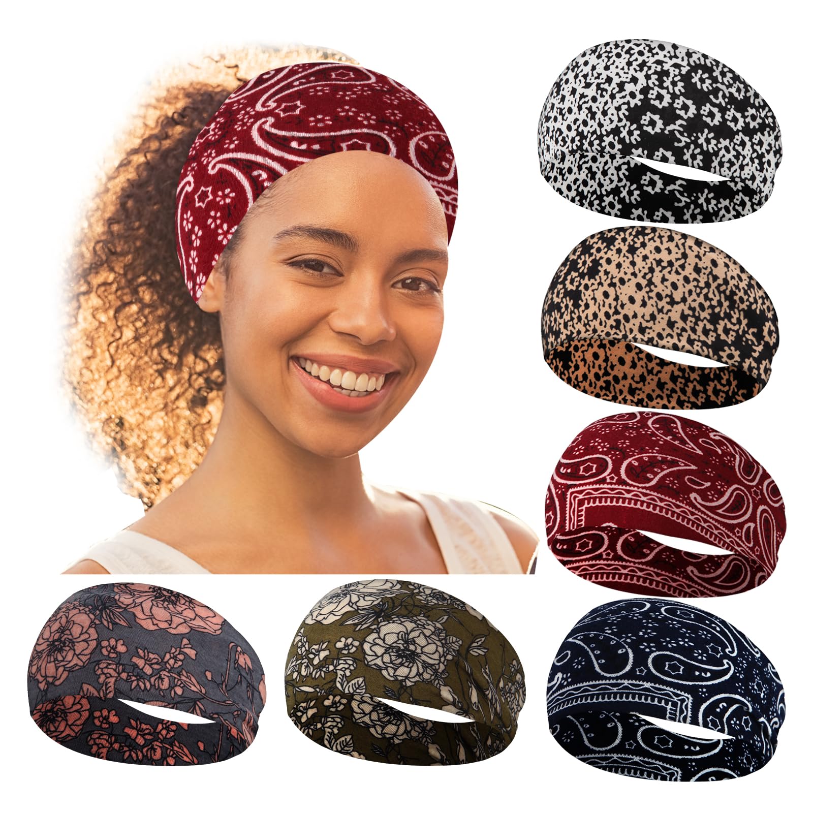 RITOPER Non-Slip Workout Headbands for Women - Super Soft Yoga, Running, Exercise Headbands - Elastic Sweatband & Hair Wrap for Active Women | Perfect for Gym, Yoga, Running & Outdoor Sports