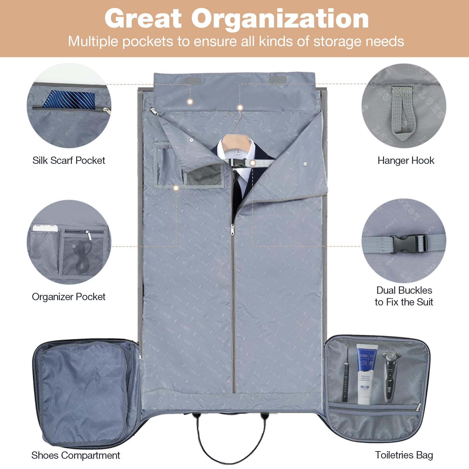 Garment Bags with Wheels - Convertible Weekender Travel Garment Bag, Large Duffle Luggage for Business Trips & Weddings (Black) | Perfect for Air Travel, Formal Events & Extended Vacations