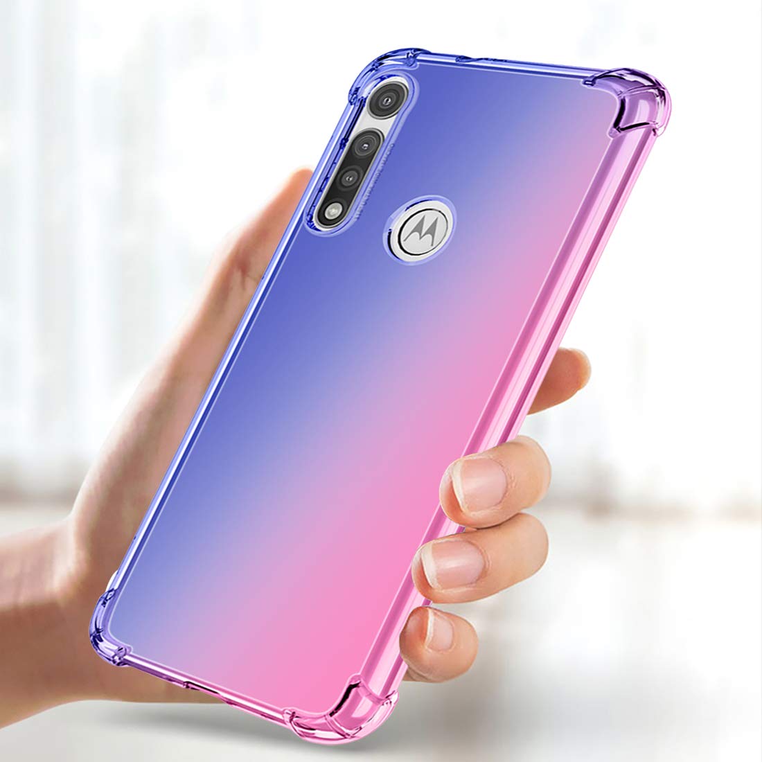 Premium Shockproof TPU Case for Motorola Moto G Fast - Slim Clear Gradient Design (Blue/Pink) | Anti-Scratch Protection | Perfect for Everyday Use, Travel & Outdoor Activities