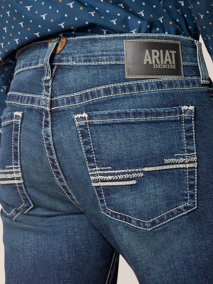 Ariat Men's Modern TekStretch Easton Slim Fit Jean - Galaxy Blue - Comfortable Stretch Denim for Work & Casual Wear | Perfect for Cowboy Boots & Outdoor Activities