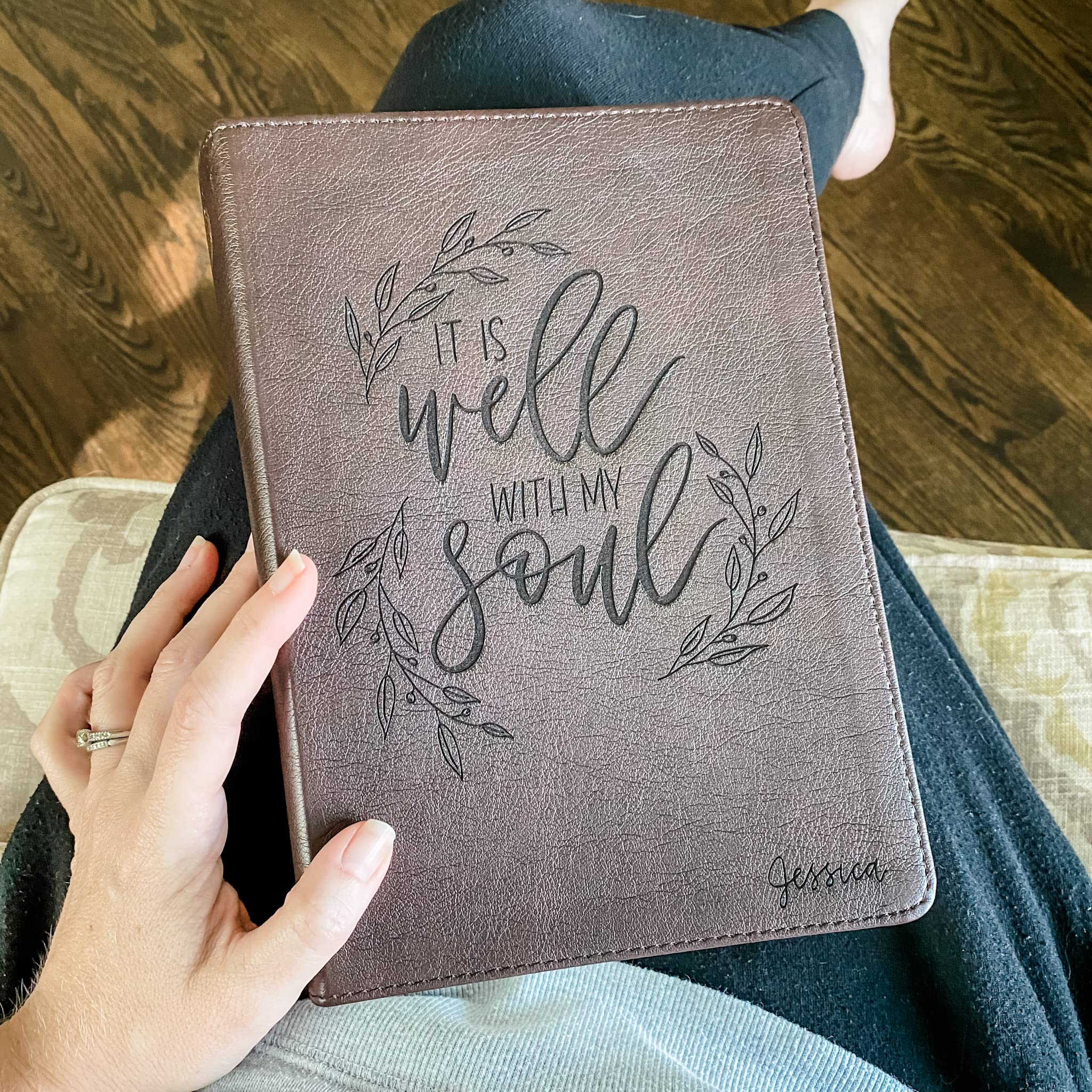 Hand Lettered & Laser Engraved ESV Journaling Bible with Custom Name - Personalized Christian Wedding Gift for Brides, Grooms & Couples - Perfect for Bible Study, Wedding Ceremonies & Anniversary Celebrations