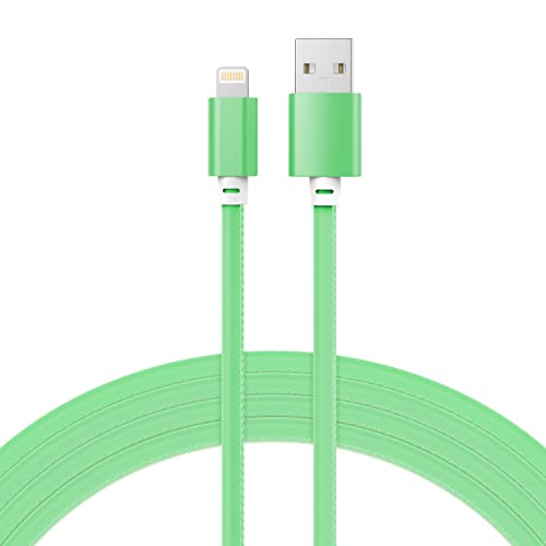 LAX USB A to Lightning Cable - Glow in The Dark Apple MFI Certified Fast Charging Cord for iPhone, iPad, iPod - 10ft Green Cable for All Apple Devices | Perfect for Night Use, Travel & Home Charging