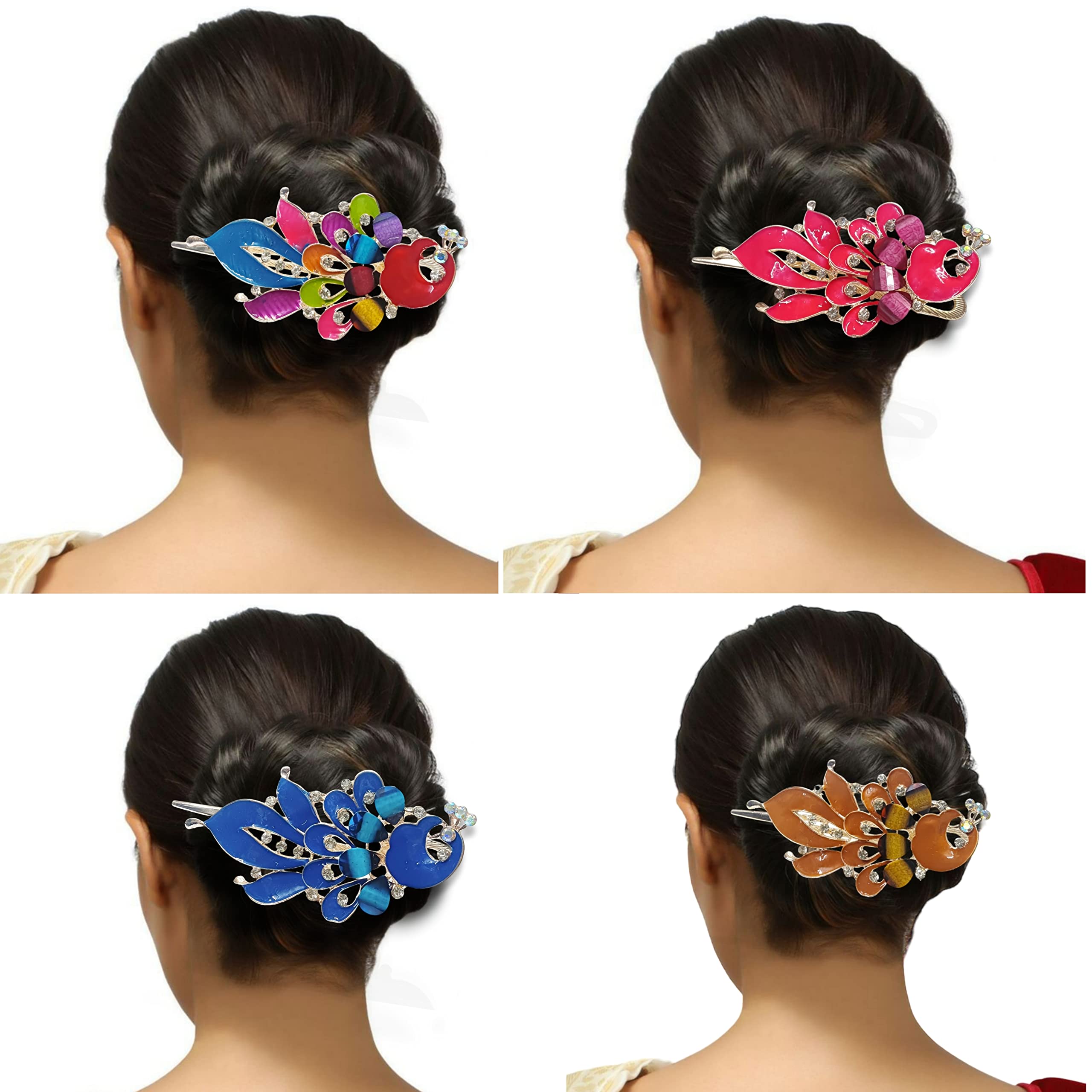 Bellotoko 4-Pack Duck Bill Alligator Hair Clips - Non-Slip Large Hair Pins for Women, Girls | Trendy Hair Styling Accessories in Pastel Multi-Color Combo | Perfect for Updos, Ponytails & Everyday Hairstyles