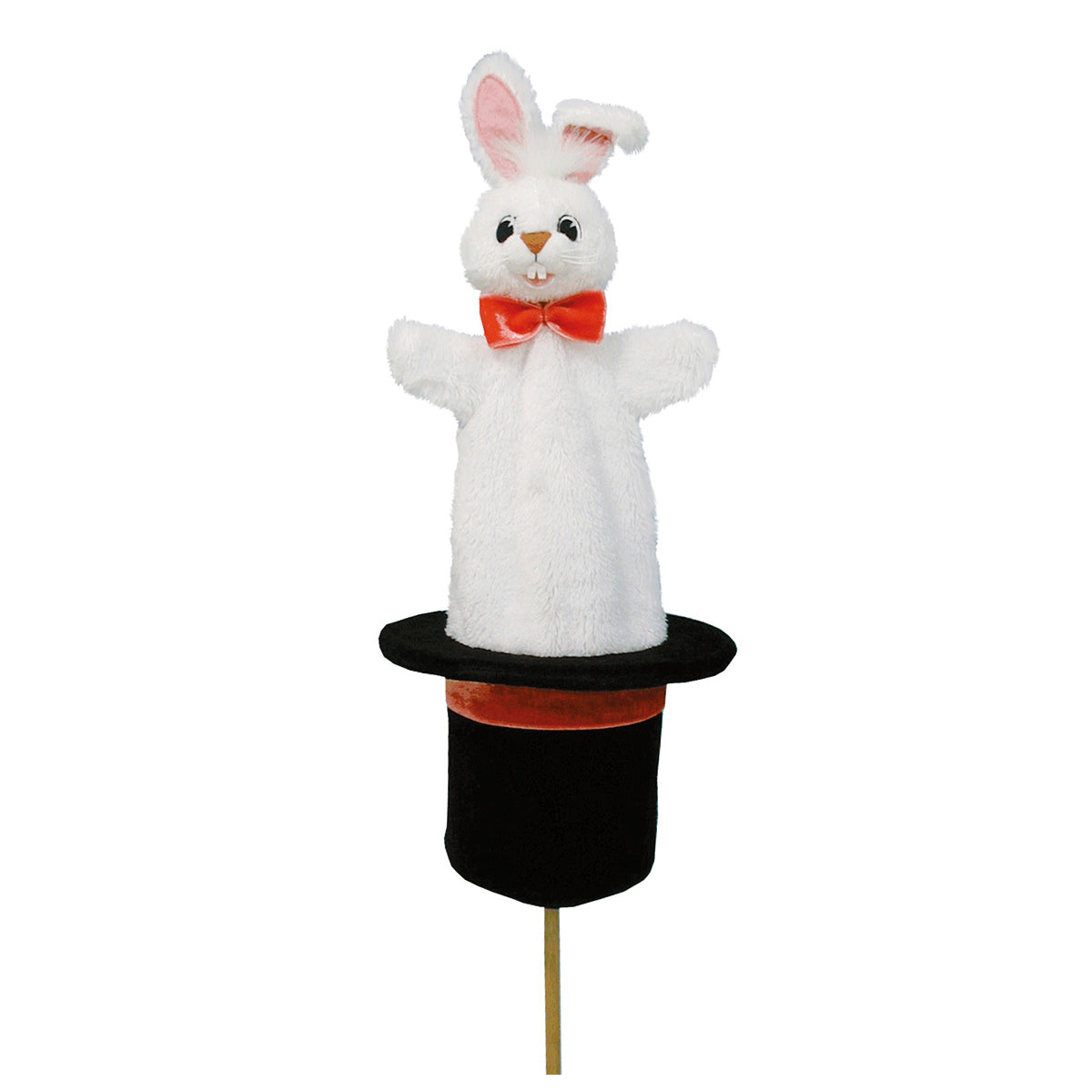 Bass & Bass Pop Up Hand Puppet Bunny in Magician Hat - Interactive Toy for Kids, Storytelling, and Magic Shows | Perfect for Puppet Theater, Birthday Parties & Educational Play