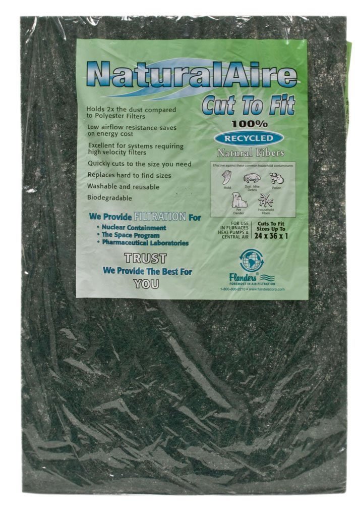 Flanders PrecisionAire 40655.012436 24x36x1 NaturalAire Cut-to-Fit Natural Fiber Air Filter - Perfect for HVAC Systems, Furnaces & Air Purifiers