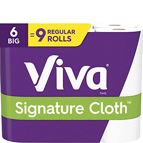 Viva Signature Cloth Paper Towels - 6 Pack (4 Cases) | 83 Sheets per Roll, 1-Ply | Ultra Soft & Absorbent | Kitchen, Bathroom & Cleaning Use