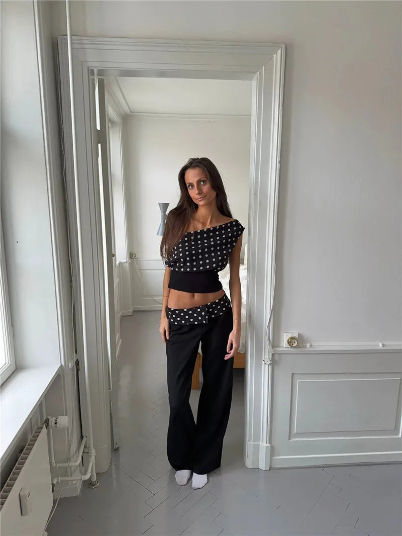 Women's Backless Polka Dot Crop Top - Summer Fashion Sleeveless Tank Top for Casual Wear, Beach Outfits & Night Out