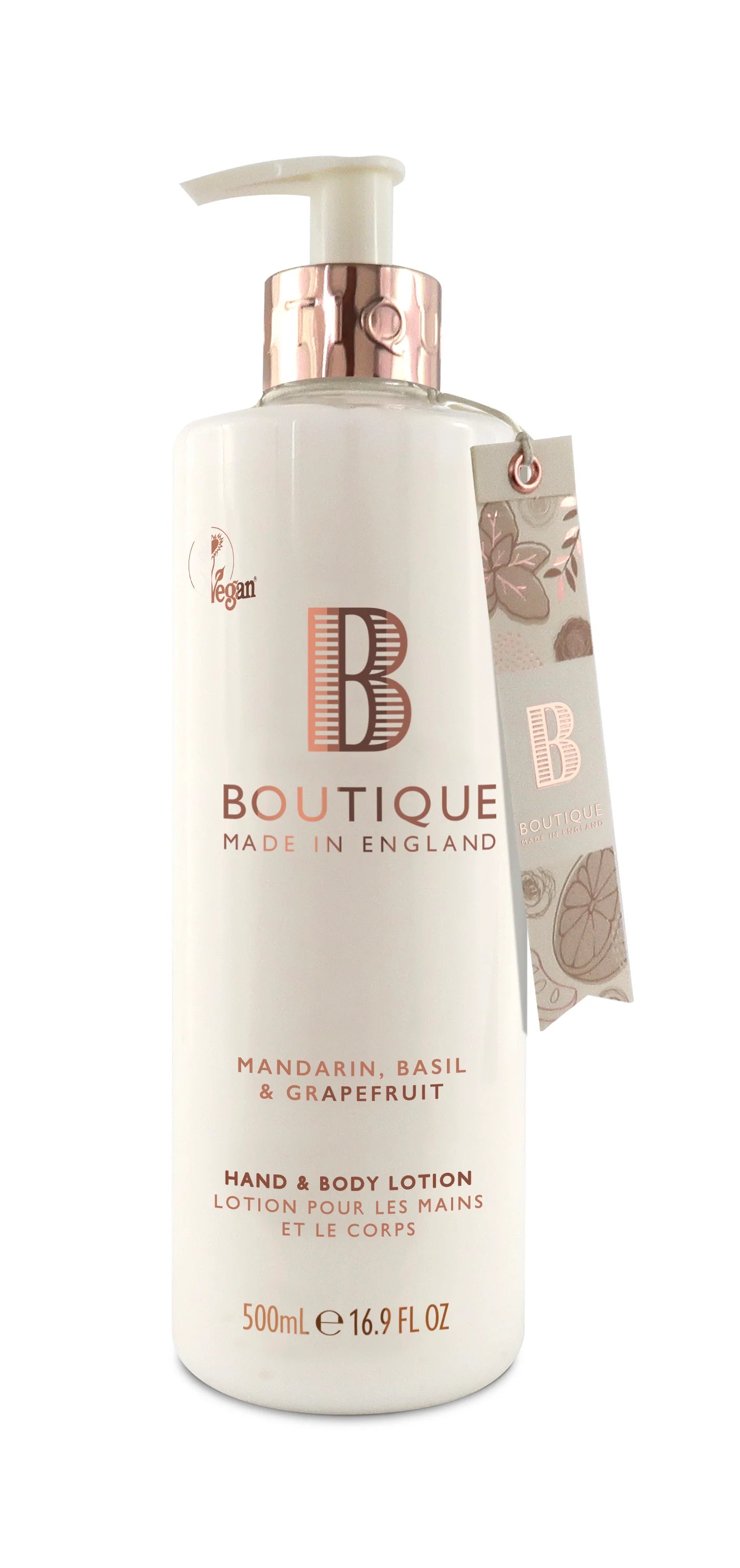 Grace Cole Mandarin, Basil & Grapefruit Hand & Body Lotion 500ml - Hydrating Moisturizer for Dry Skin - Perfect for Daily Use at Home, Office & Travel