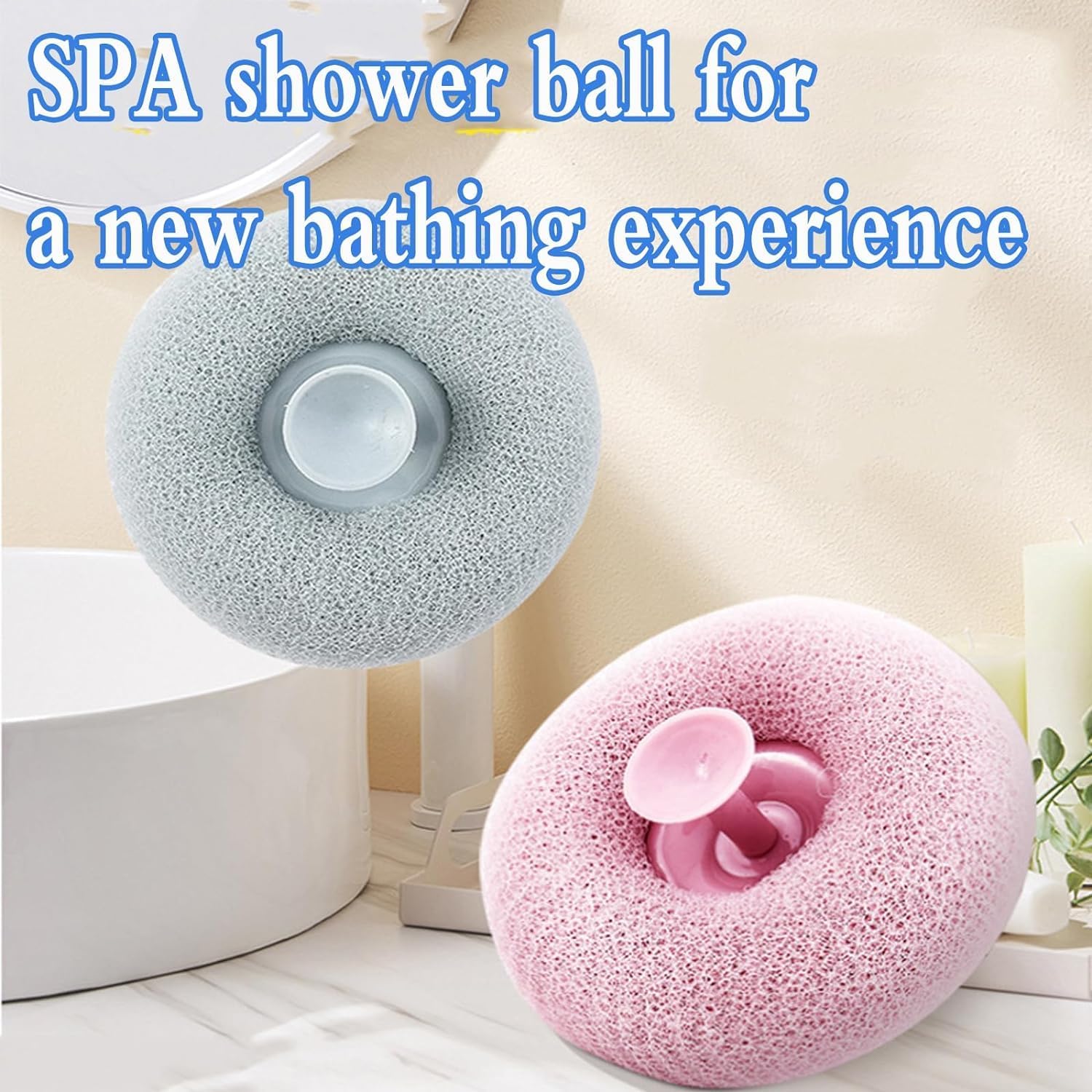 Super Soft Exfoliating Bath Sponge Brush with Suction Cup - Gentle Massage & Skin Cleansing for Women & Men (2-Pack, Multicolor) - Perfect for Shower, Bath & Body Scrub