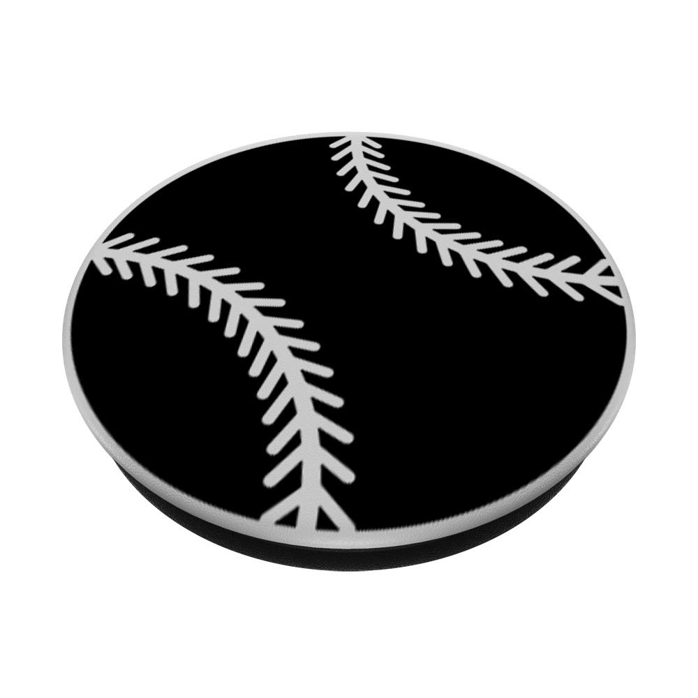 Cool Black & Grey Baseball Design PopSockets PopGrip - Swappable Phone & Tablet Grip for Sports Fans | Perfect Gift for Baseball Team Enthusiasts | Ideal for Game Days, Travel & Everyday Use