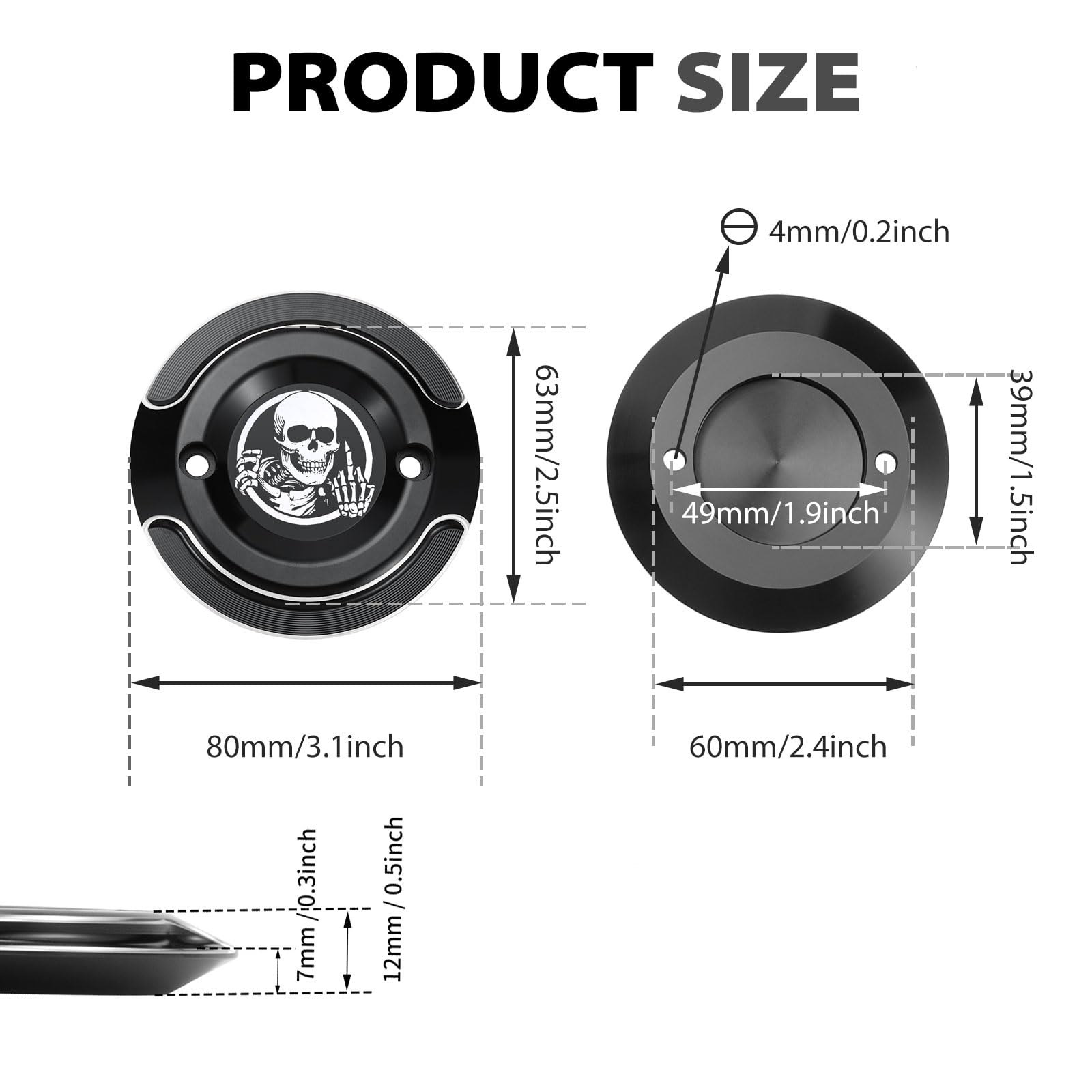 Harley Davidson Derby Timer Cover & Points Covers - 5 Hole Skull Design for Touring, Road King, Electra Glide, Street Glide, Road Glide, Tri Glide, Dyna & Softail Models - Perfect for Custom Bike Upgrades and Motorcycle Accessories Replacement