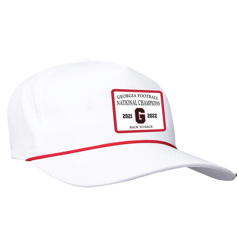 2022 Back to Back National Champions Patch Rope Hat - Adjustable Cotton Baseball Cap for Sports Fans, Alumni & Supporters - Perfect for Game Days, Tailgating & School Spirit Events