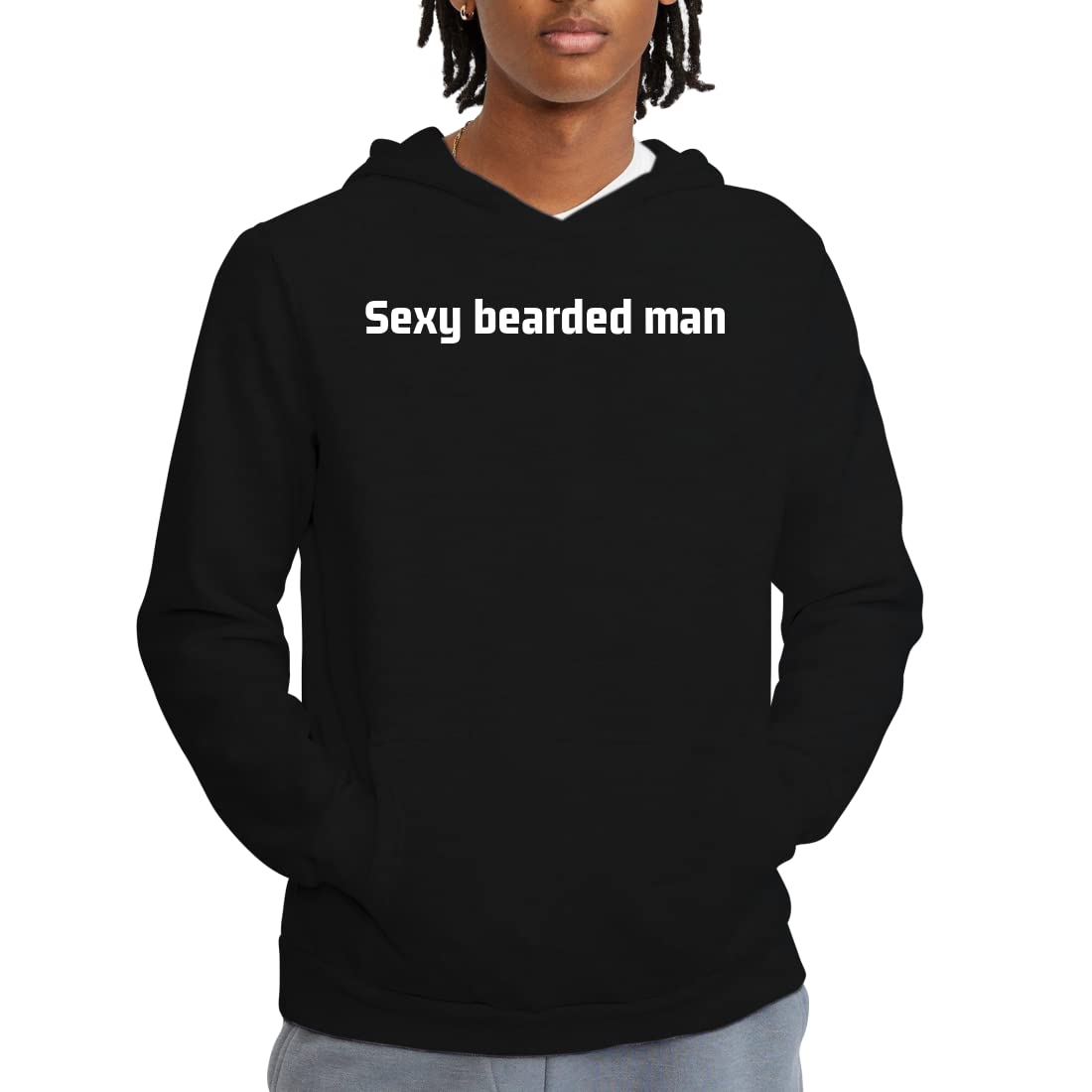 Sexy Bearded Man Hoodie - Men's Pullover Sweatshirt for Casual Wear & Street Style | Perfect for Date Nights, Gym, and Outdoor Activities