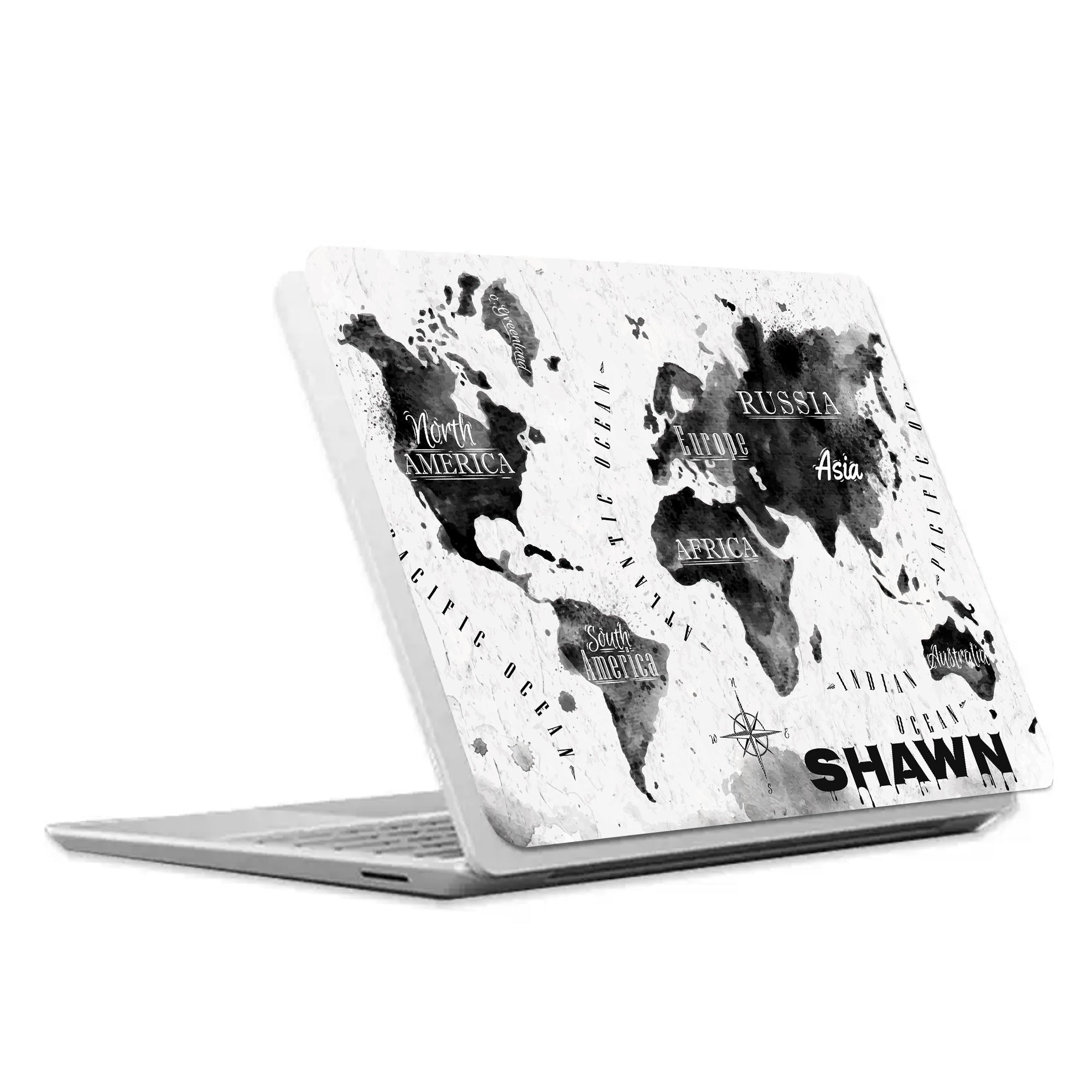 Premium Surface Laptop Case with World Map Design - Durable Protective Cover for Microsoft Surface Laptop 1/2/3/4 - Perfect for Travel, Business & School Use
