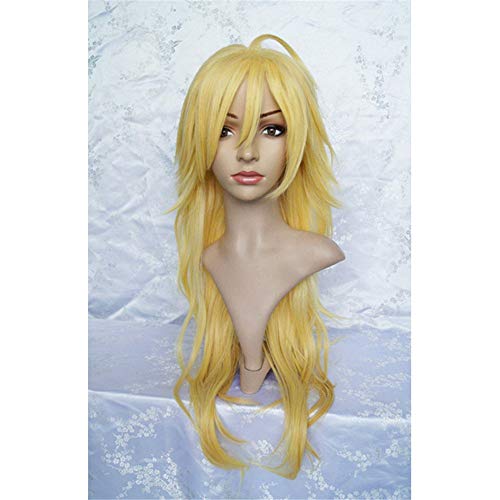Lanting Gold Long Cosplay Wig - Heat Resistant Synthetic Fiber Anime Costume Wig for Party, Halloween & Cosplay Events | Perfect for Anime Conventions, Theatrical Performances & Costume Parties