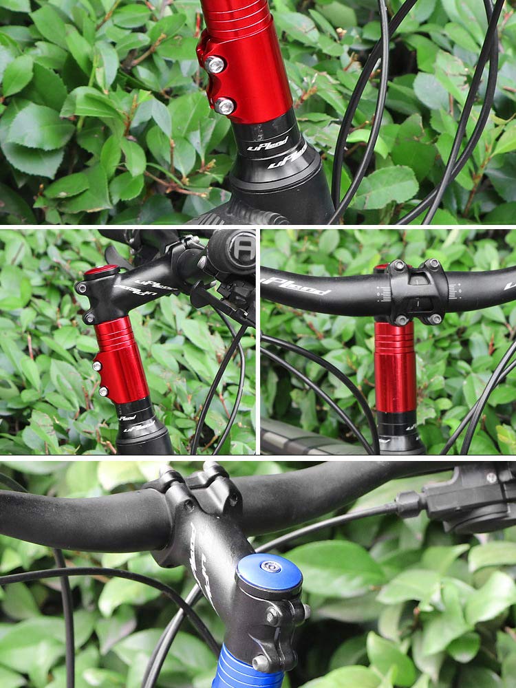 Adjustable Bike Stem Riser - Aluminum Alloy Bicycle Handlebar Extender for Mountain, Road, MTB, BMX & Fixie Bikes - Headset Raiser Adapter (Black) - Perfect for Comfortable Riding & Custom Bike Fit