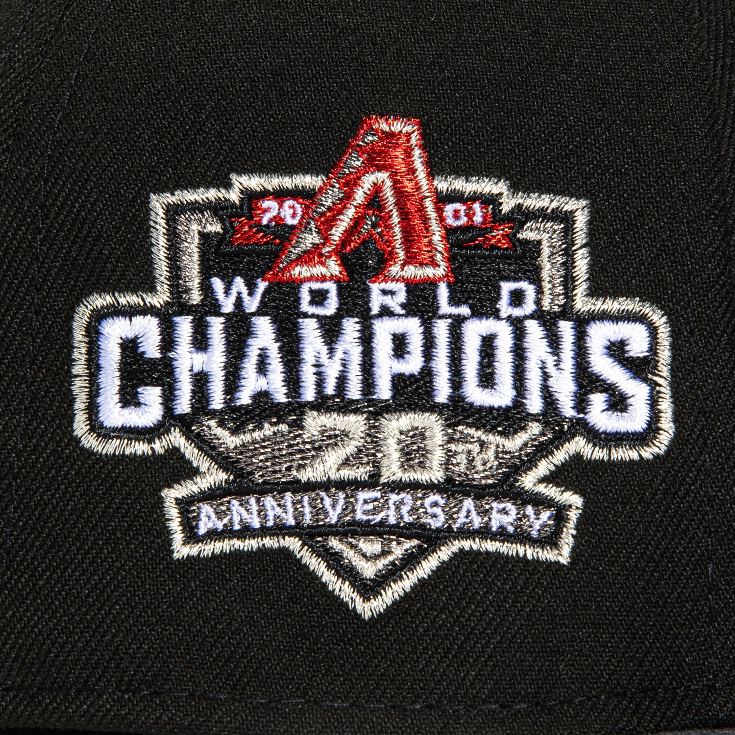 New Era 59Fifty Arizona Diamondbacks 20th Anniversary Champions Patch Snapback Hat - Black, Graphite, Red - Perfect for Baseball Games, Fan Collections & Sports Fashion