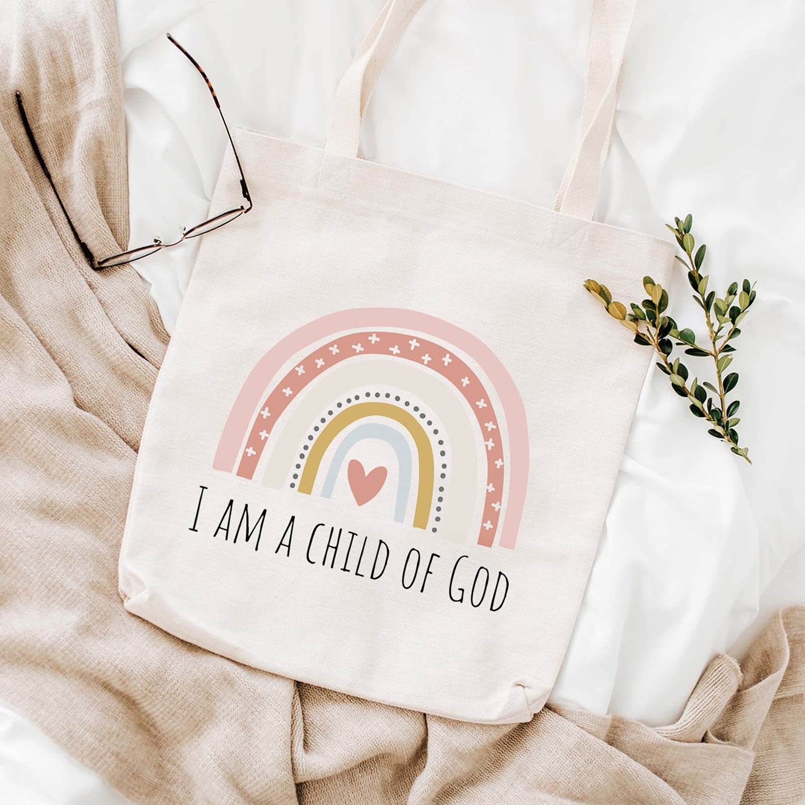 Religious Tote Bag - 'I Am a Child of God' Inspirational Gift for Goddaughter, First Communion, Baptism & Christian Celebrations - Perfect for Church, Bible Study & Daily Encouragement
