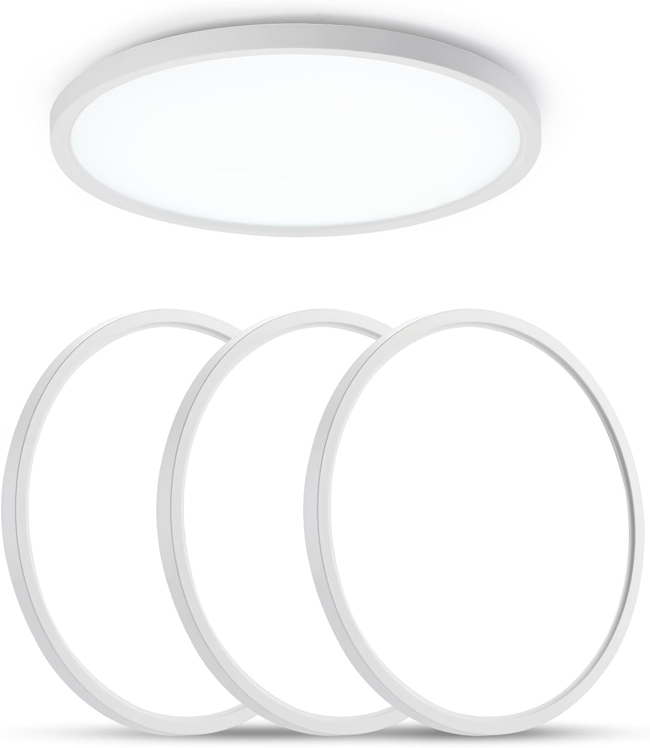 4 Pack 10 Inch Flush Mount LED Ceiling Light Fixtures - 20W 5000K Bright White - Perfect for Hallway, Porch, Laundry Room & Stairwell Lighting - Energy Saving Home & Office Interior Lighting Solution