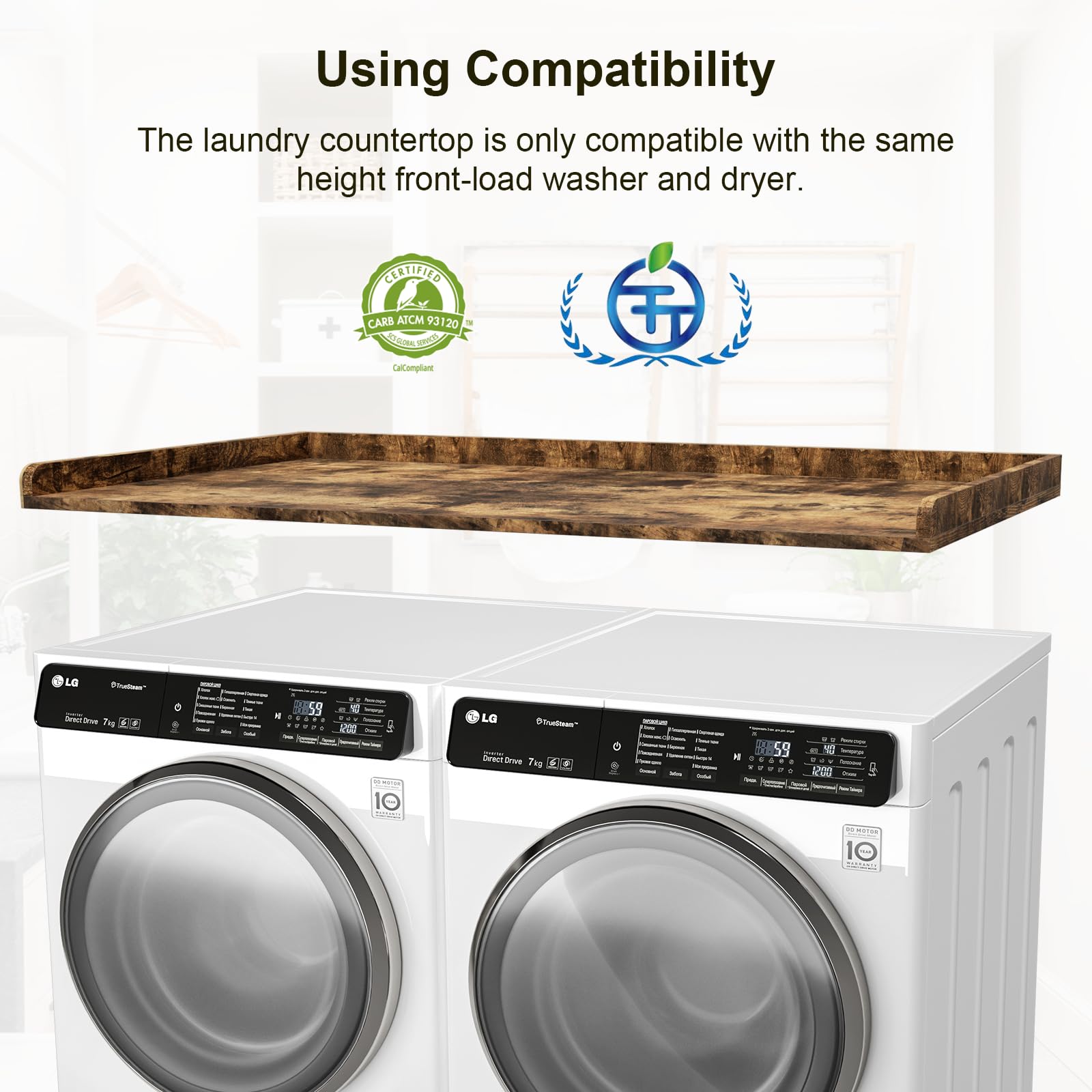 Melamine Laundry Countertop with Matte Surface - 27.5