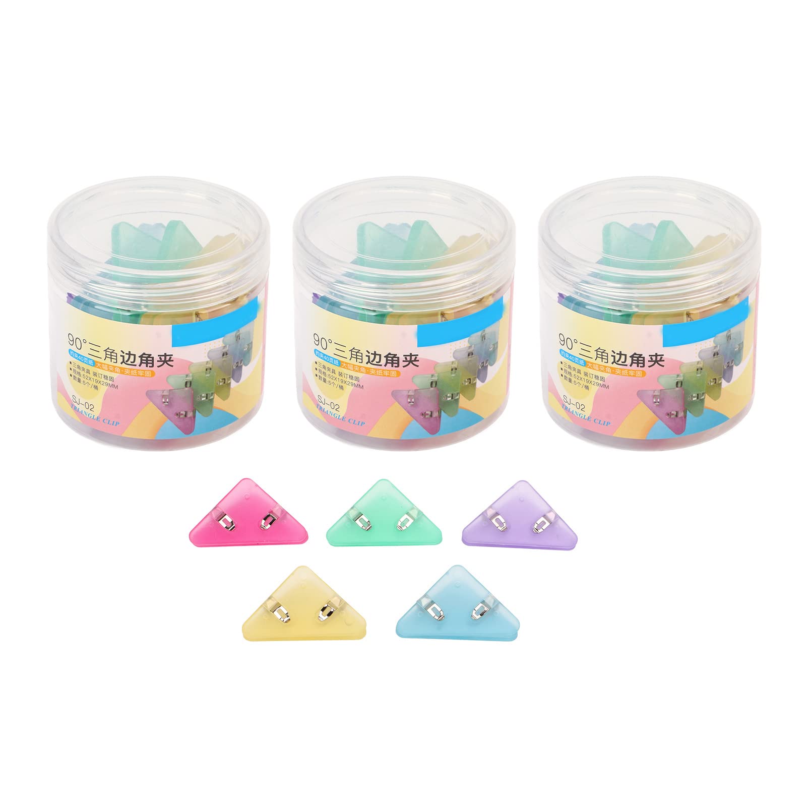 15Pcs Cute Triangular Paper Corner Clips - Reusable Bookmark & Document Fixing Tool for Test Papers, Notes, Office & School Supplies | Perfect for Organizing, Studying & Filing Documents