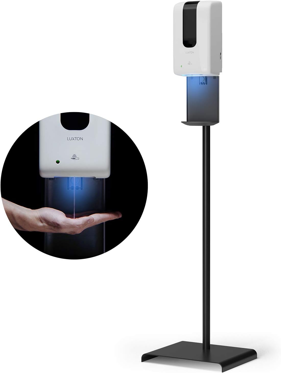 Hand Sanitizer Stand with Refillable Dispenser - Touchless Sanitizing Station for Offices, Schools & Public Spaces