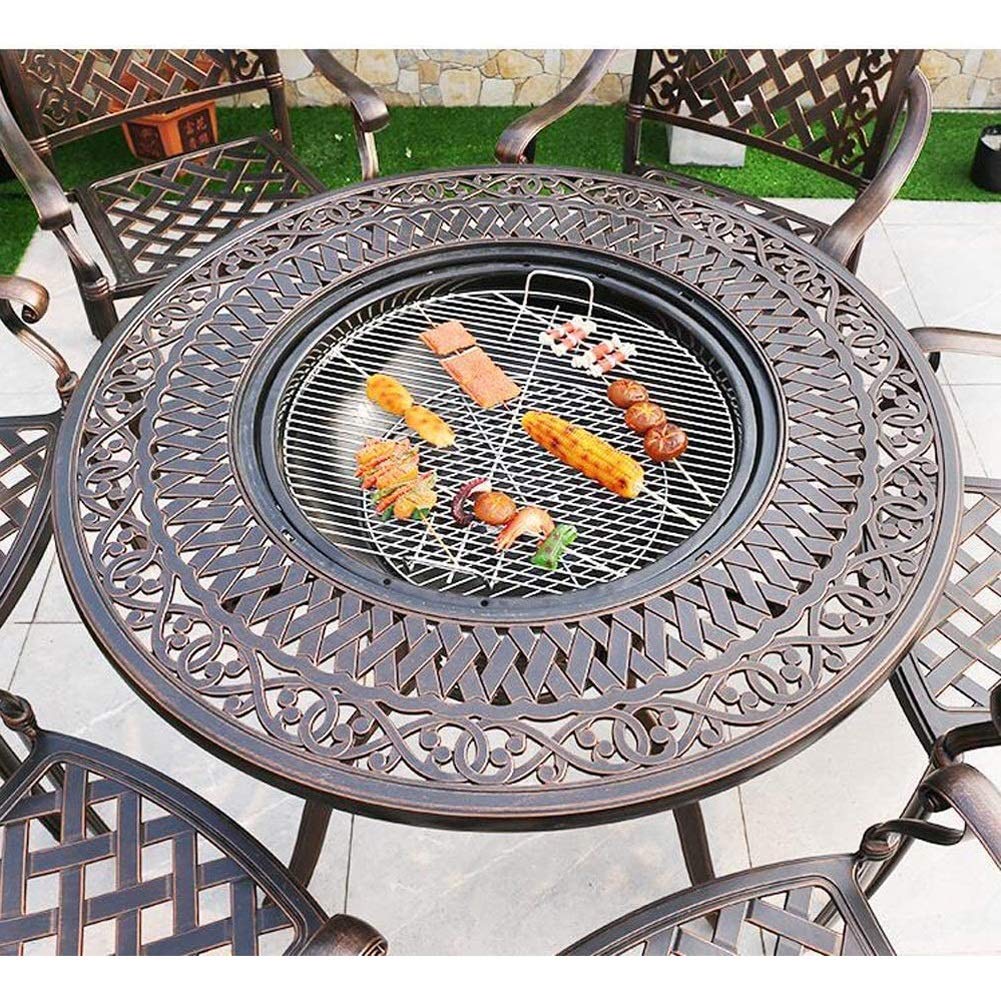 Outdoor Fire Pit with BBQ Grill - Portable Camping & Backyard Cooking Accessories for Grilling, Bonfires & Outdoor Gatherings