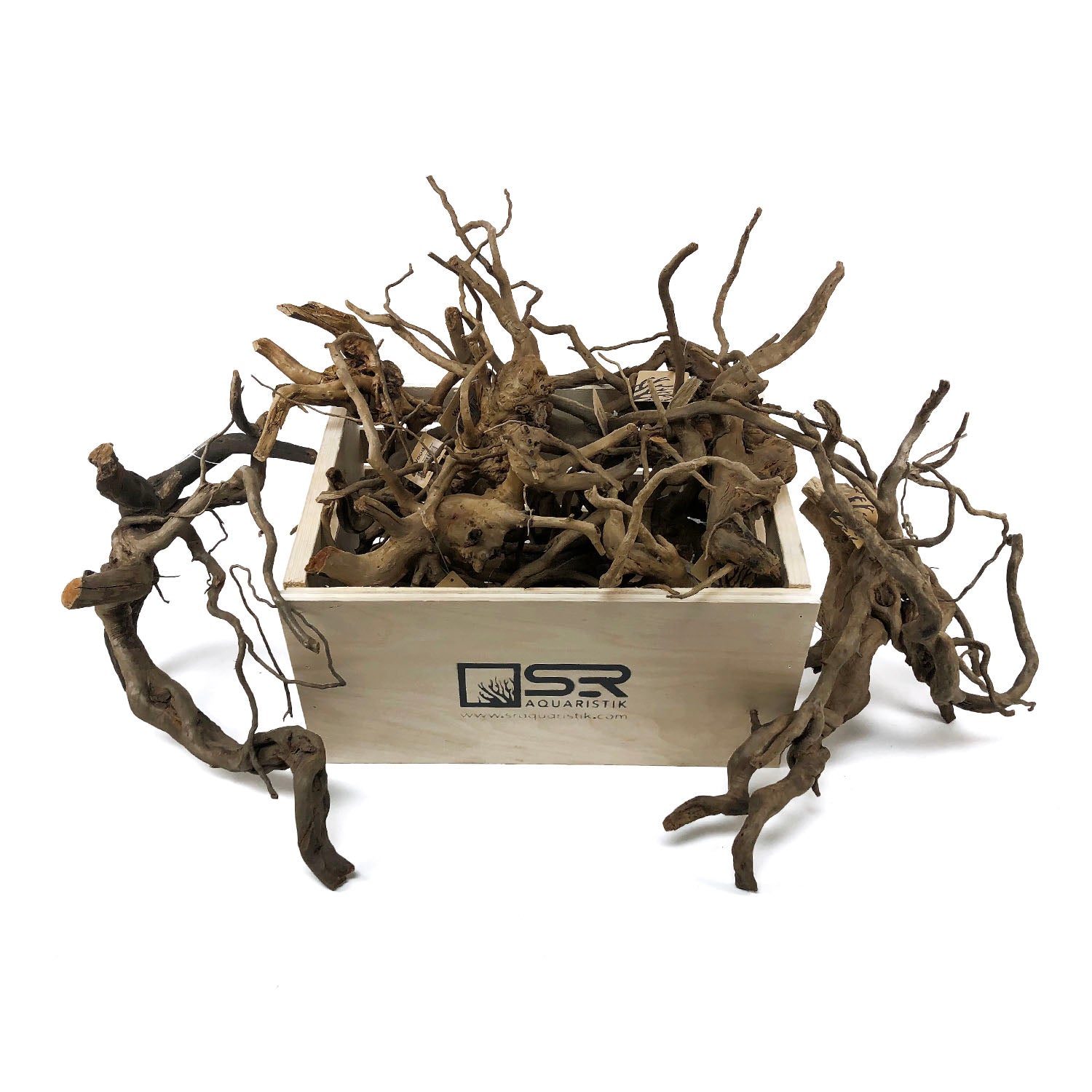 Black Spider Wood for Aquarium & Terrarium - Natural Driftwood Decor for Fish Tanks, Reptile Habitats & Home Décor | Enhances Aquatic Environments & Creates Stunning Displays
